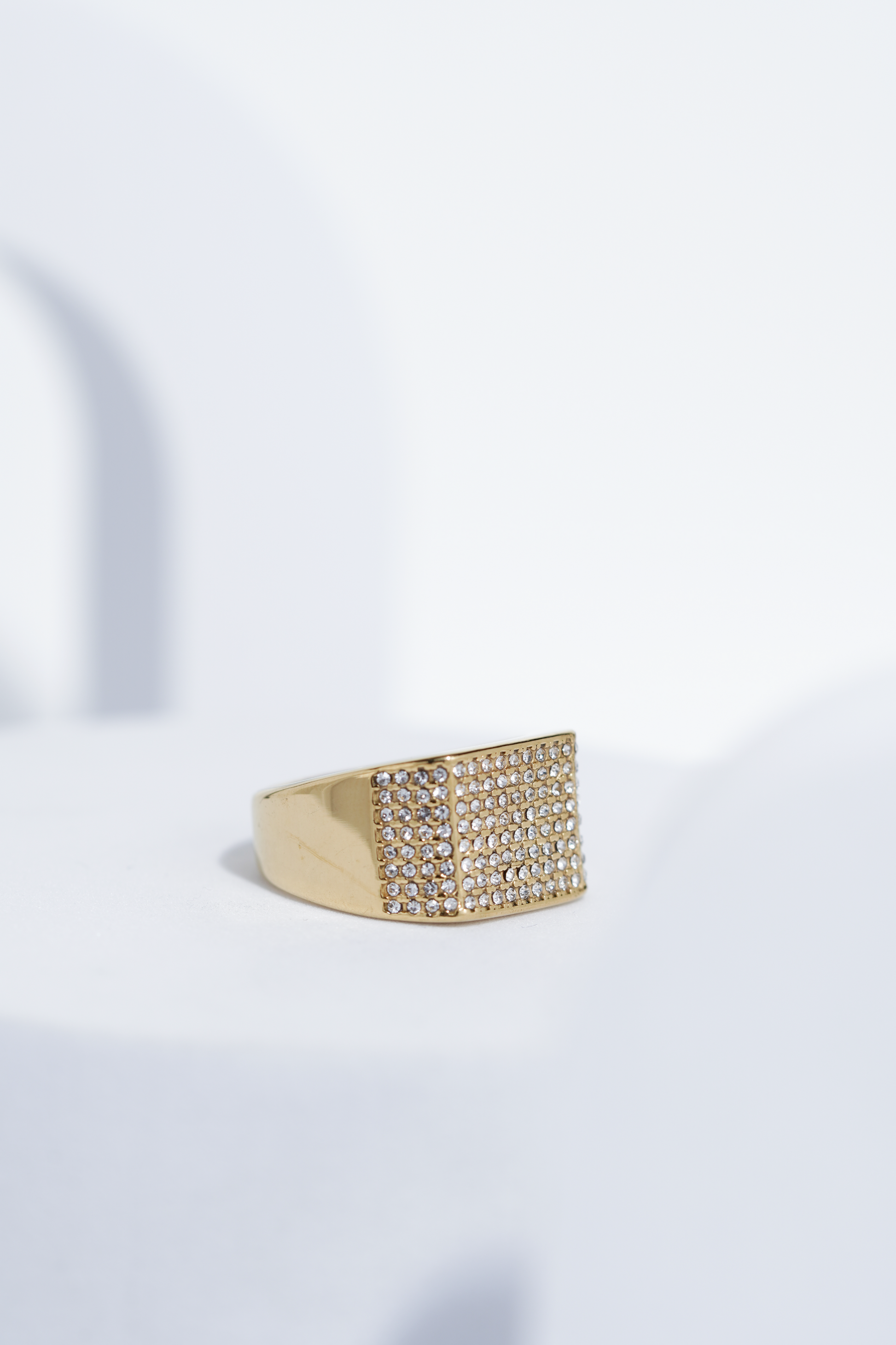 Golden Iced Diamond Ring For Men worldjewel.in men's ring