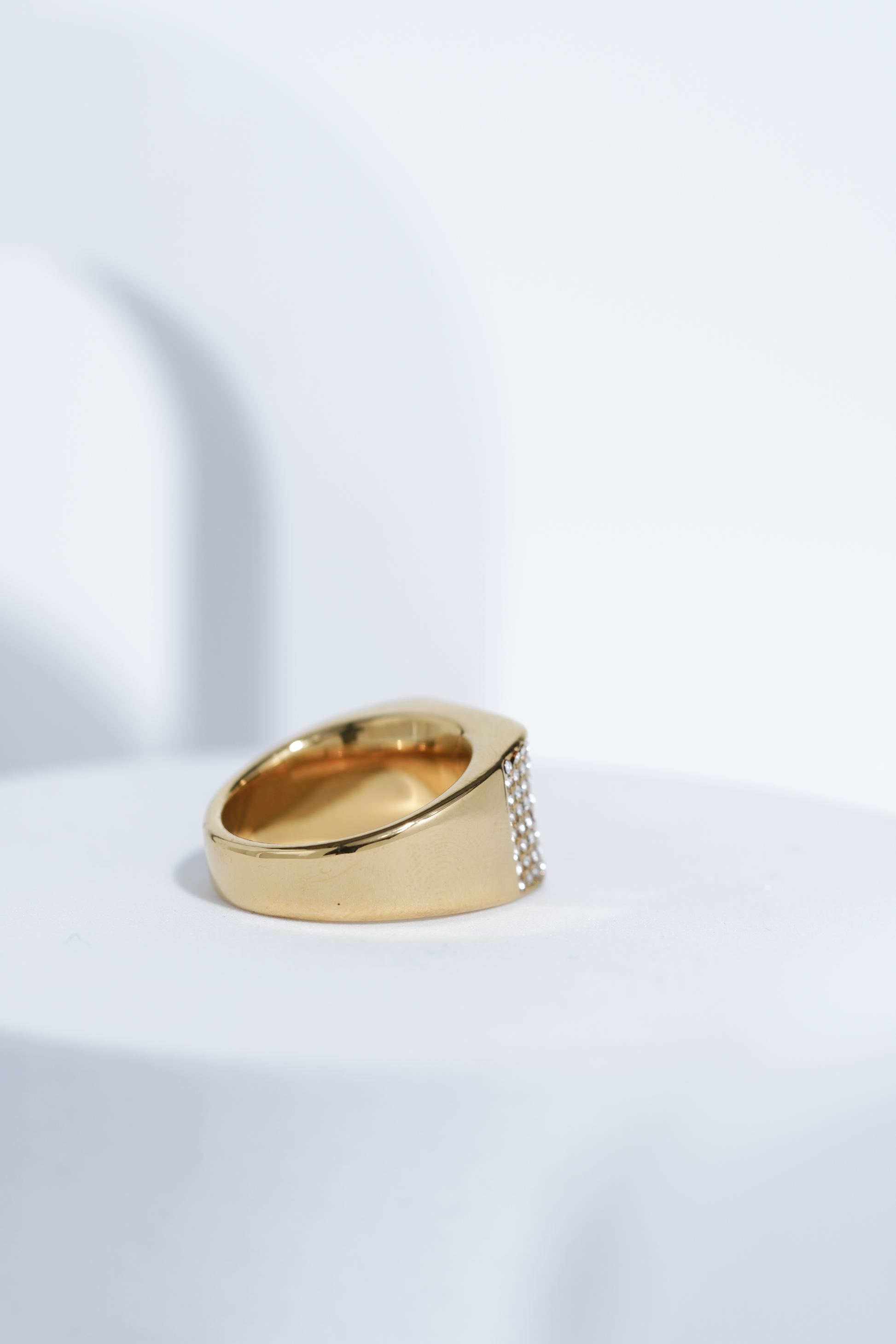 Golden Iced Diamond Ring For Men worldjewel.in men's ring