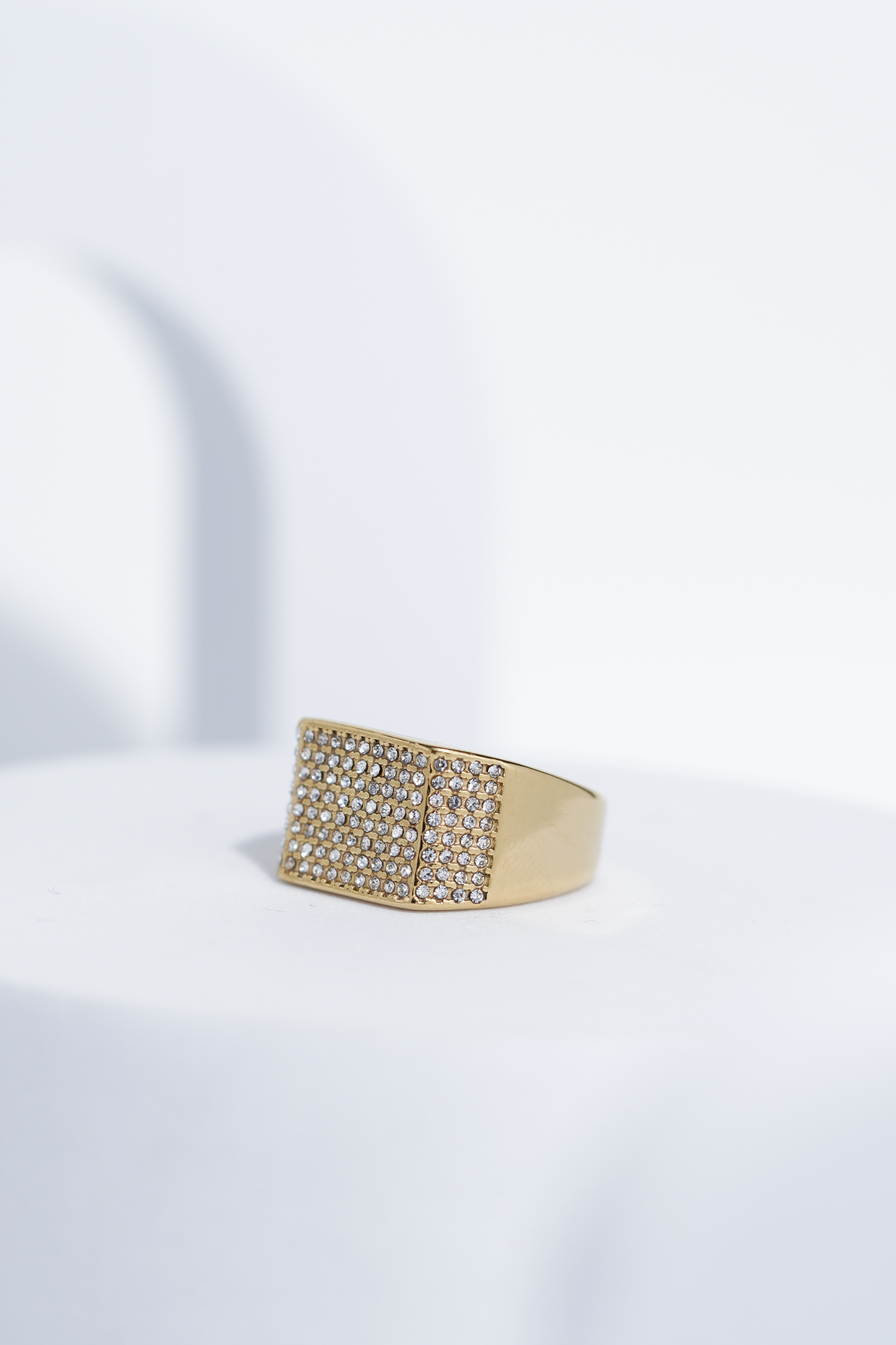 Golden Iced Diamond Ring For Men worldjewel.in men's ring