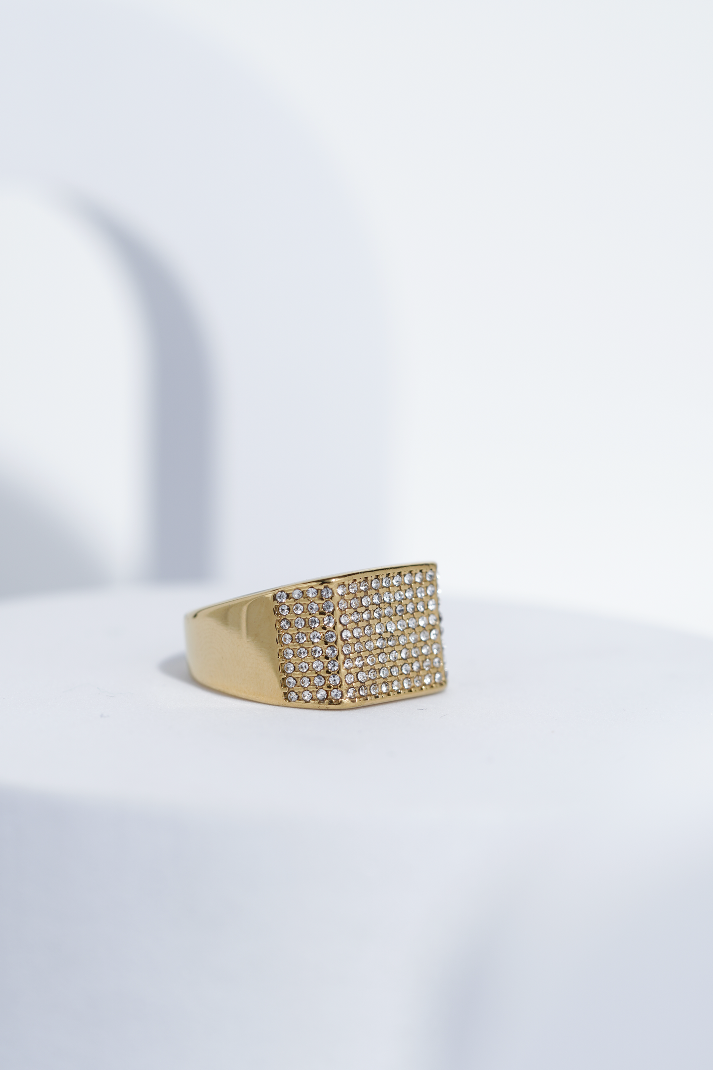 Golden Iced Diamond Ring For Men worldjewel.in men's ring
