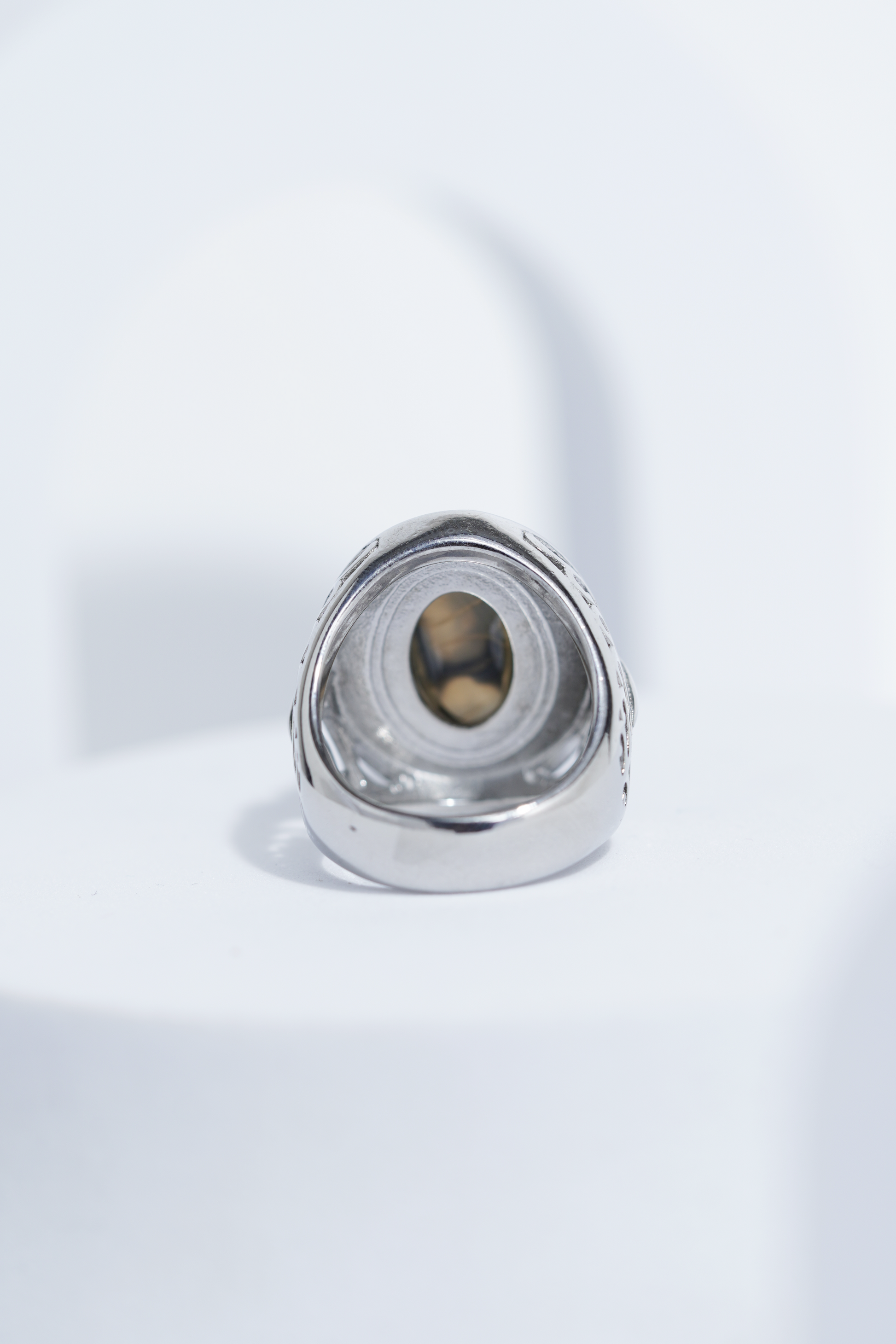 Sliver Oval Shape Stone Ring for Men worldjewel.in men's ring