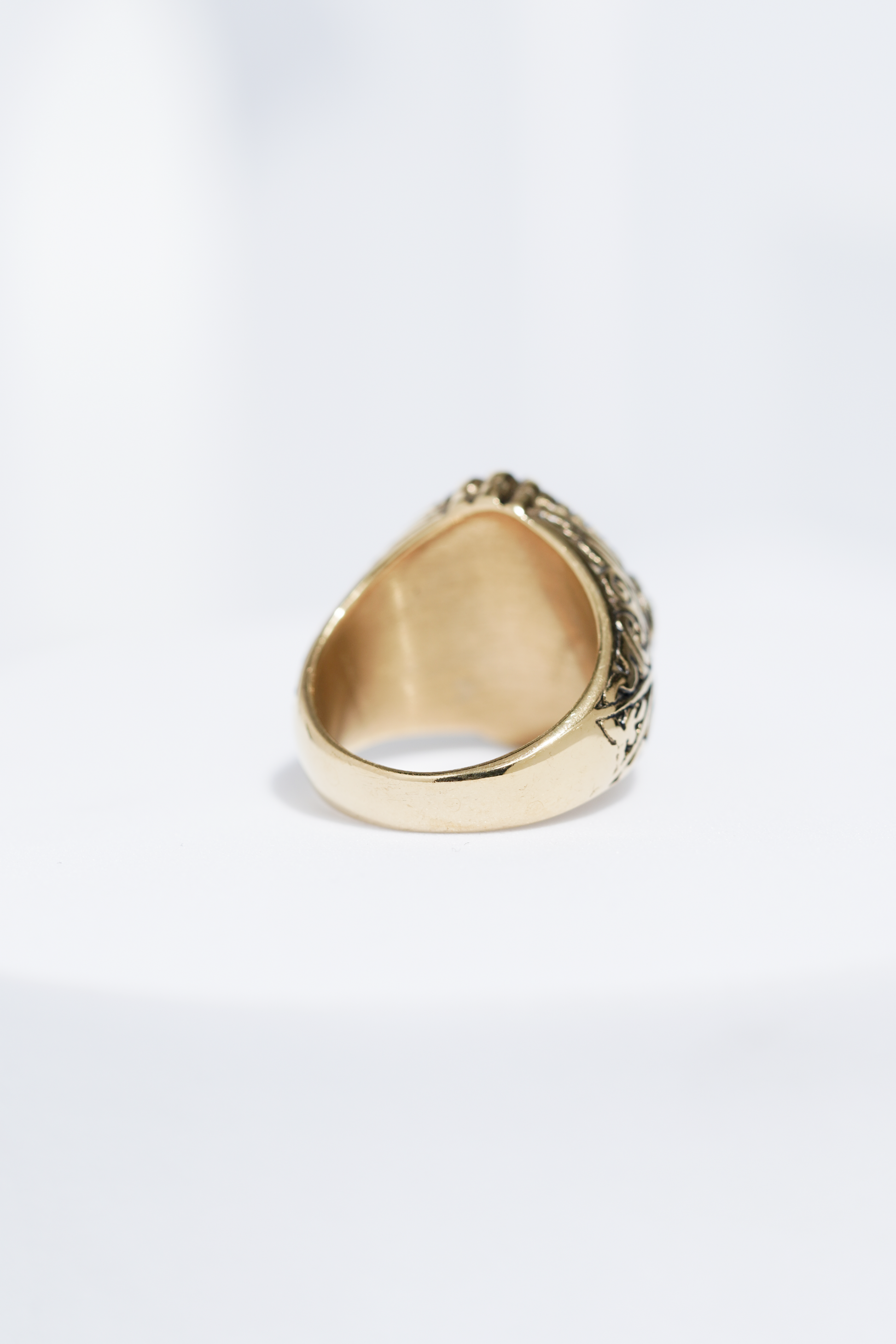 Blue Stone Golden Textured Turkish Ring For Men. worldjewel.in men's ring