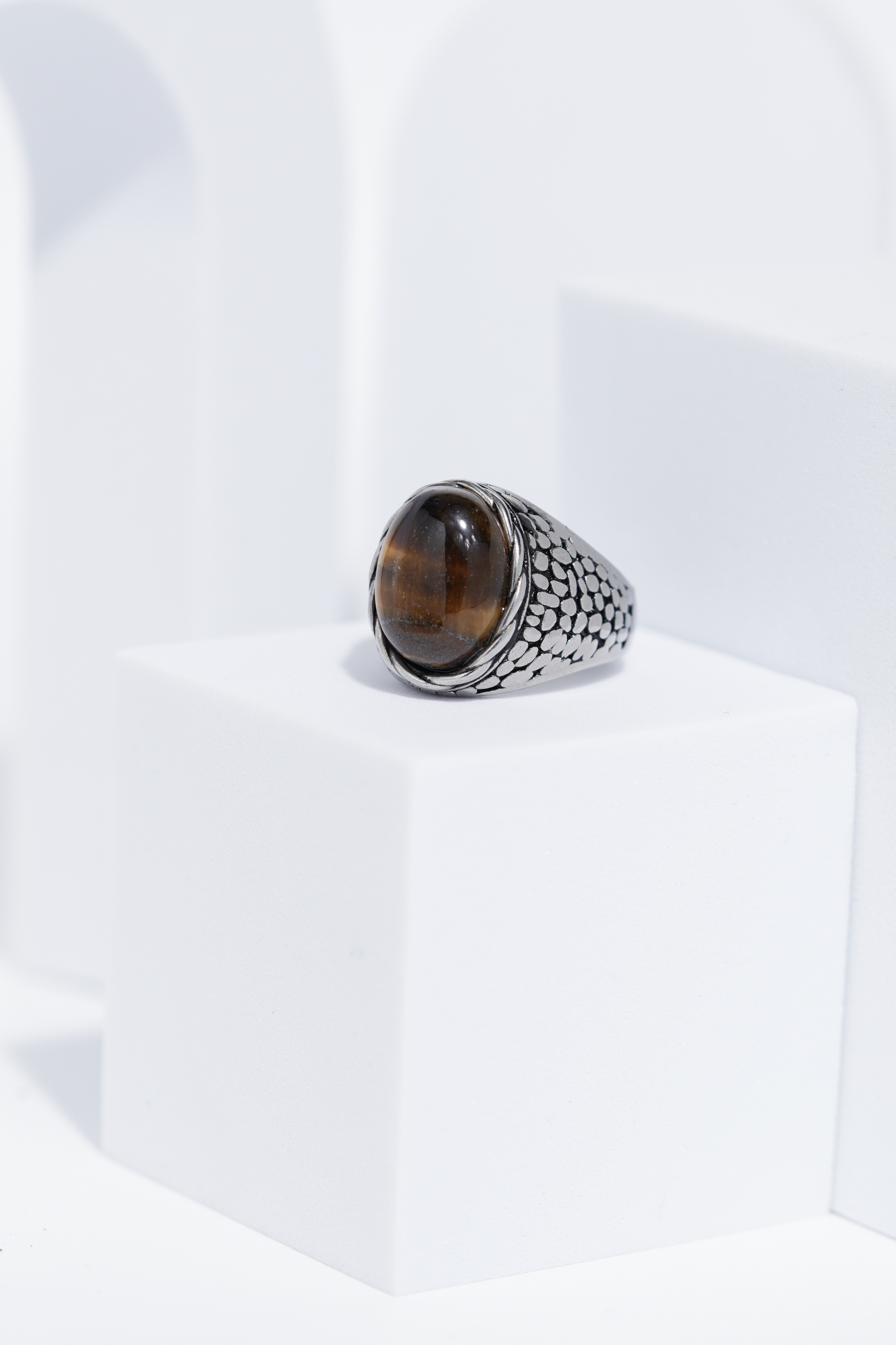 Wooden Textured Jem Turkish Ring For Men. worldjewel.in men's ring