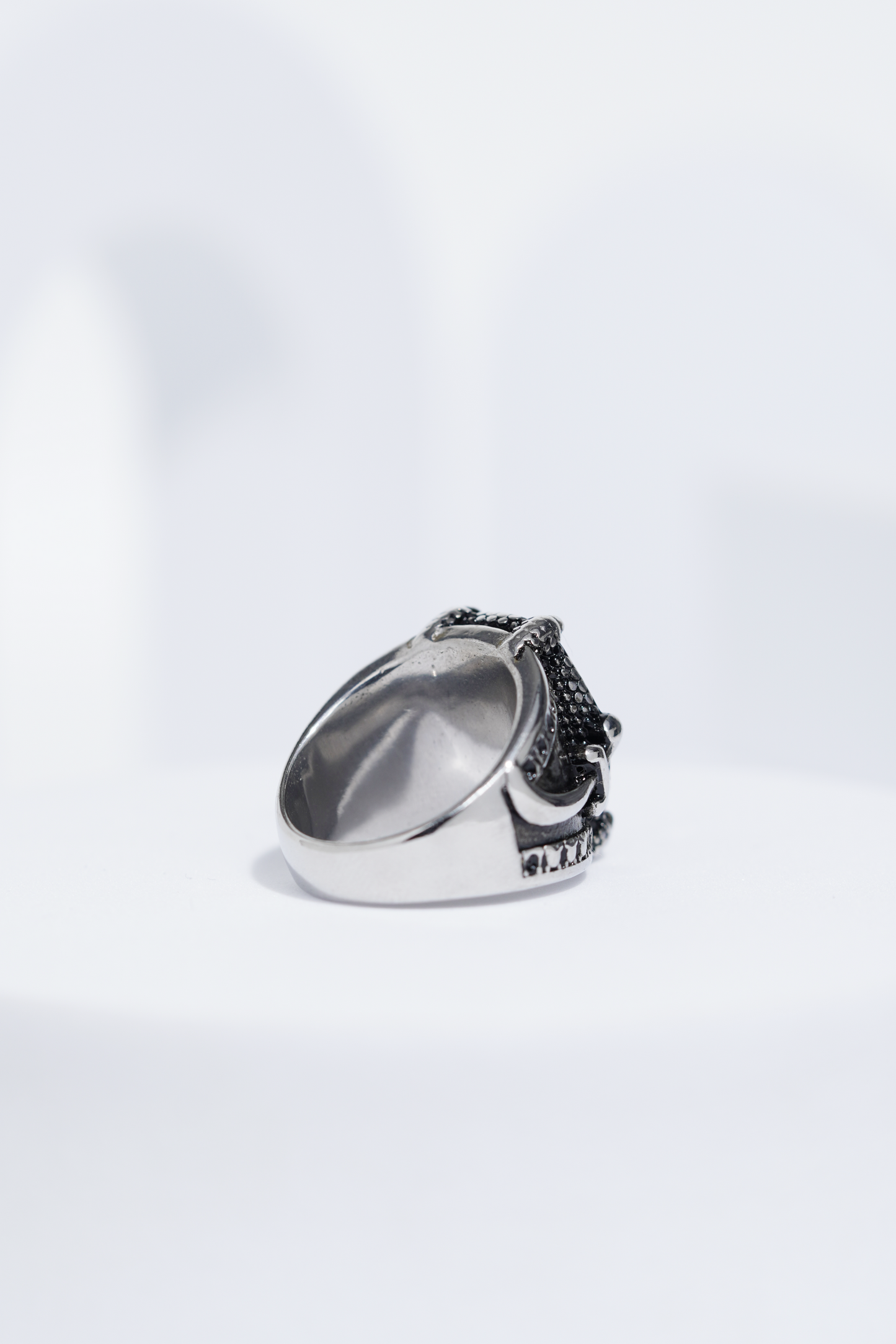 Blue Stone Silver Stone Textured Turkish Ring For Men. worldjewel.in men's ring