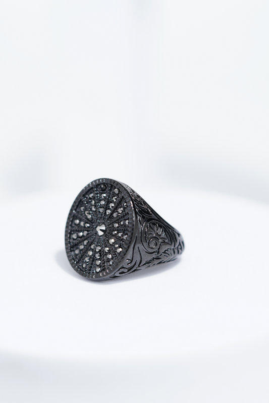 Full Black Diamond Studded Ring For Men. worldjewel.in men's ring