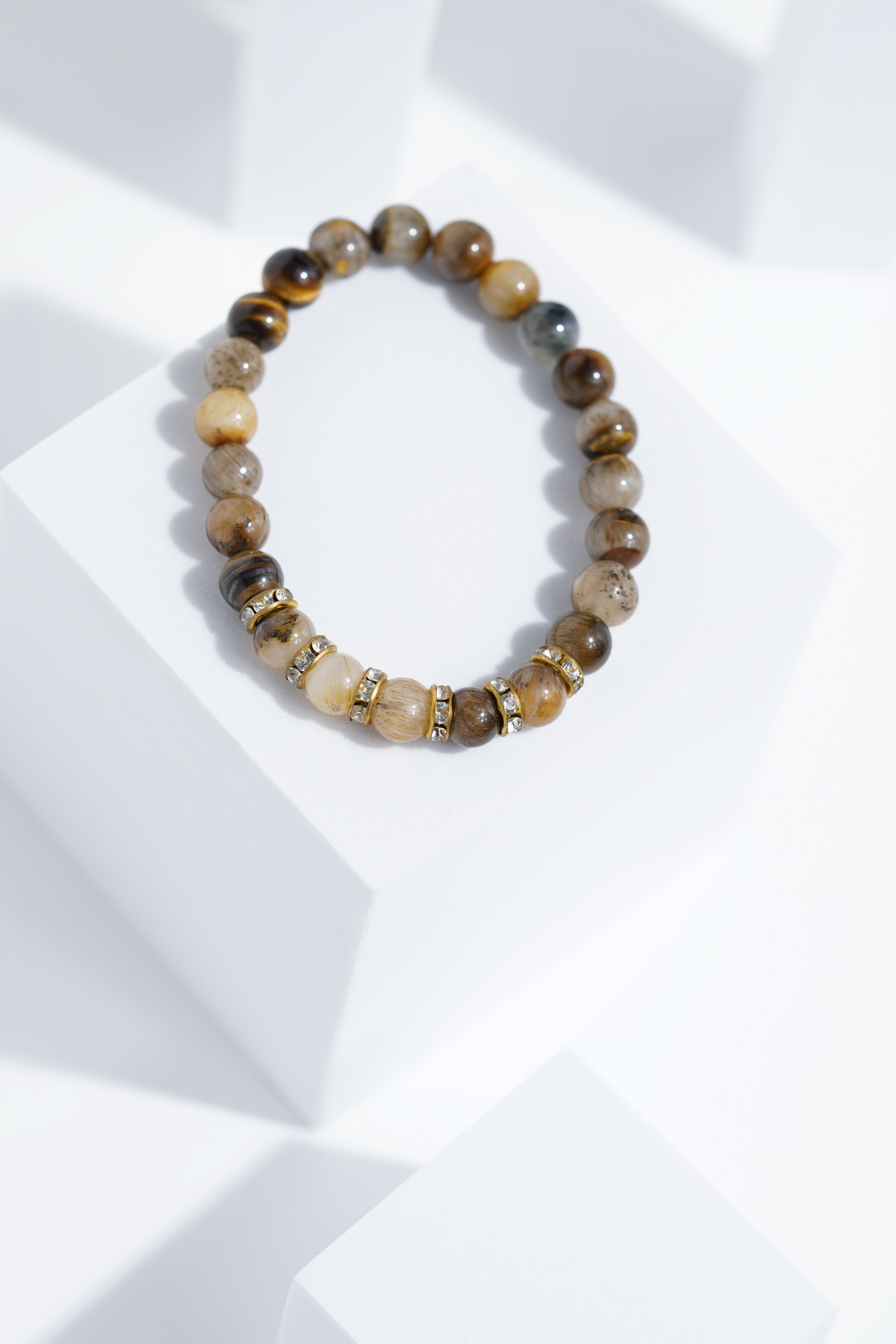 Light Brown Diamond Bead Bracelets | Unisex. worldjewel.in Bead Bracelets