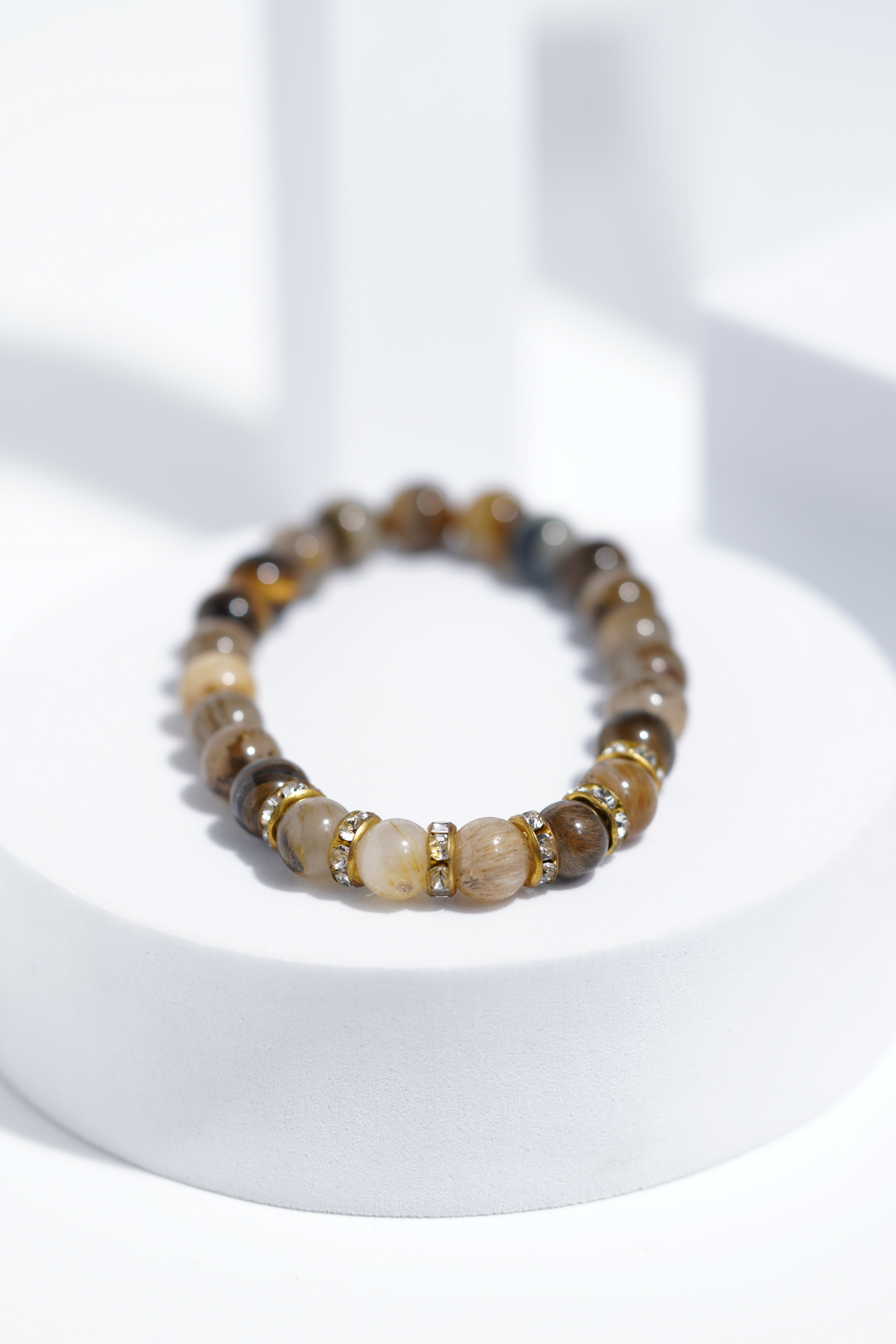 Light Brown Diamond Bead Bracelets | Unisex. worldjewel.in Bead Bracelets