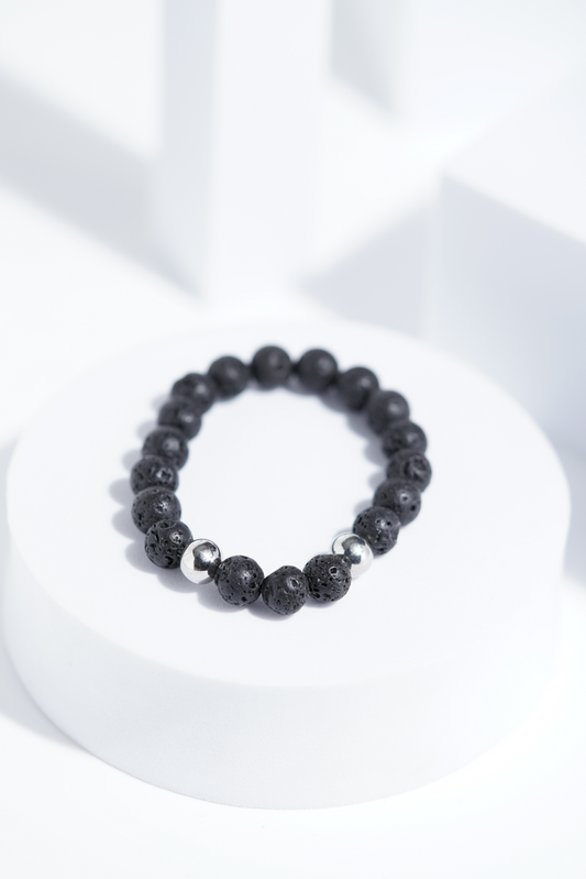 Lava Black Bead Bracelets | Unisex. worldjewel.in Bead Bracelets