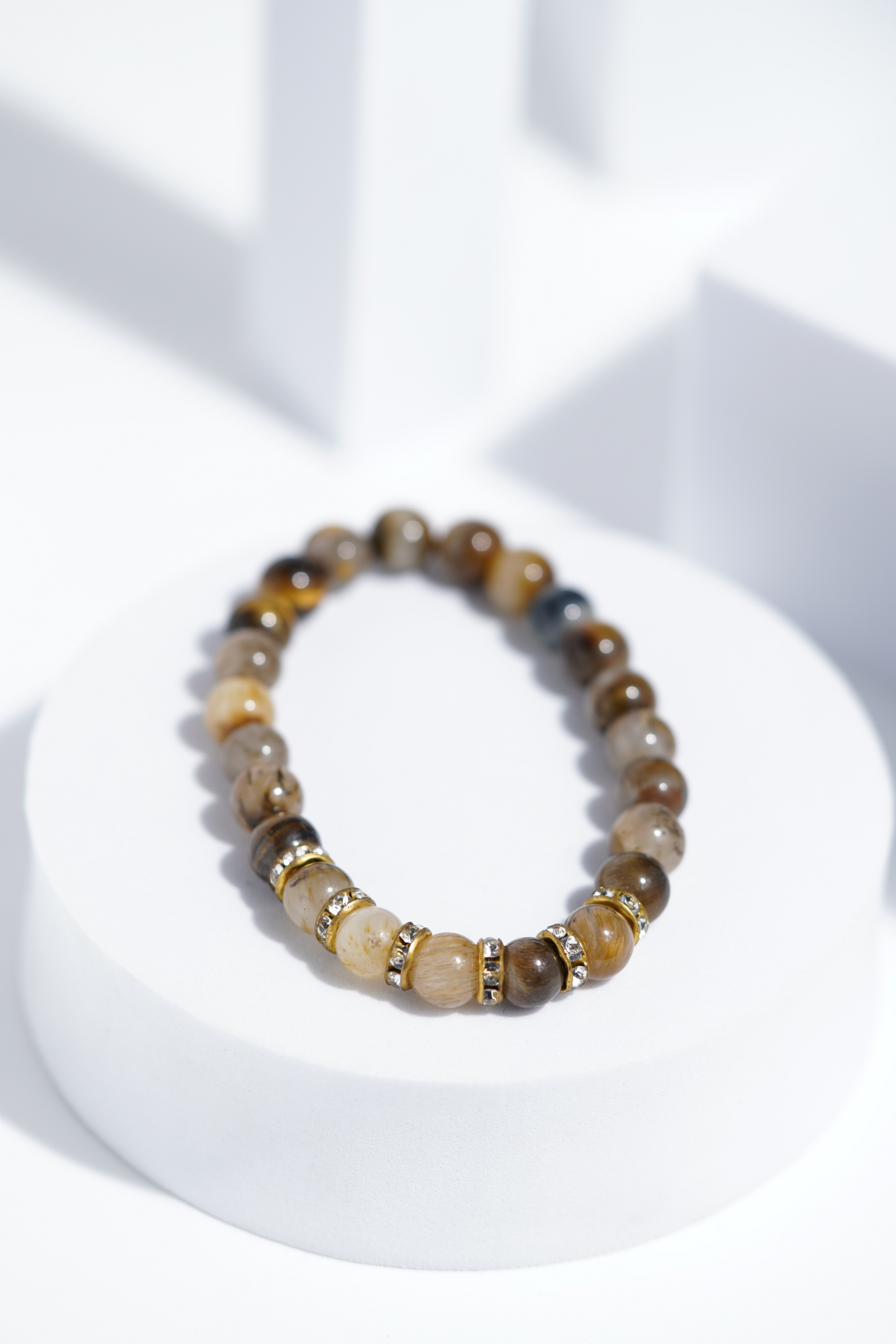 Light Brown Diamond Bead Bracelets | Unisex. worldjewel.in Bead Bracelets