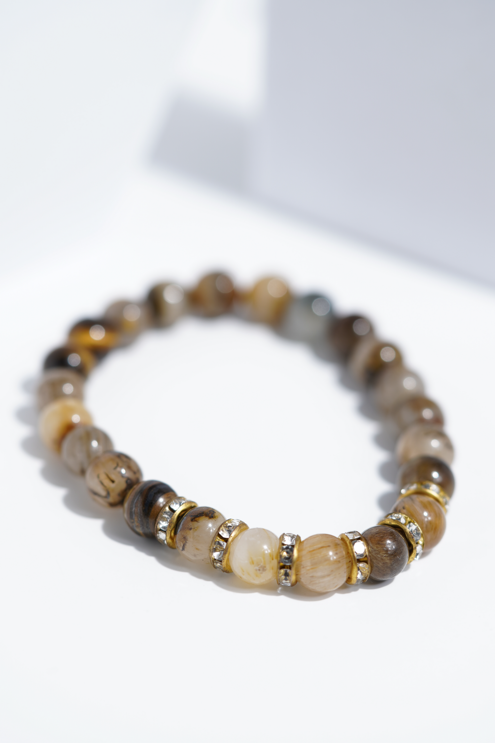 Light Brown Diamond Bead Bracelets | Unisex. worldjewel.in Bead Bracelets