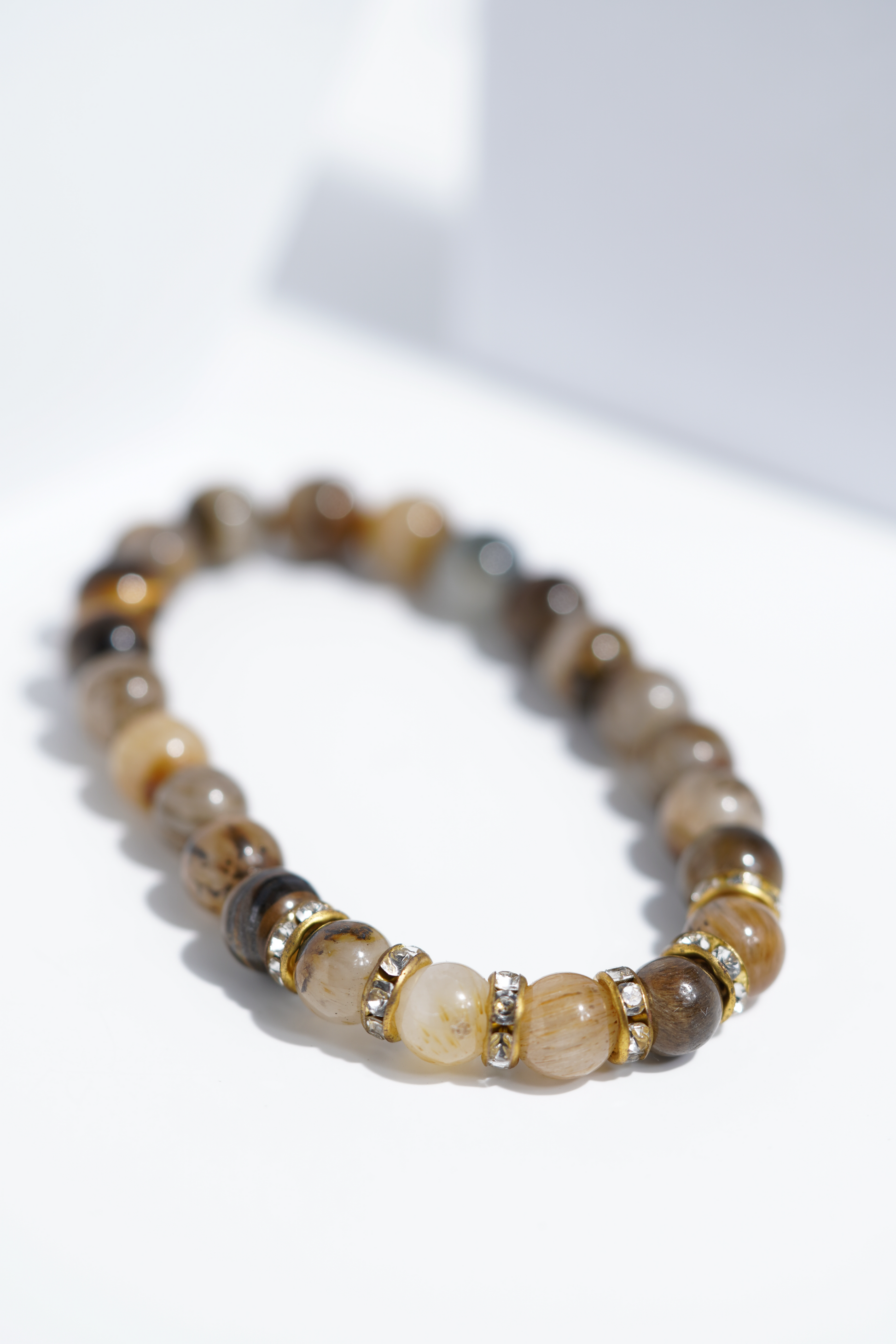 Light Brown Diamond Bead Bracelets | Unisex. worldjewel.in Bead Bracelets