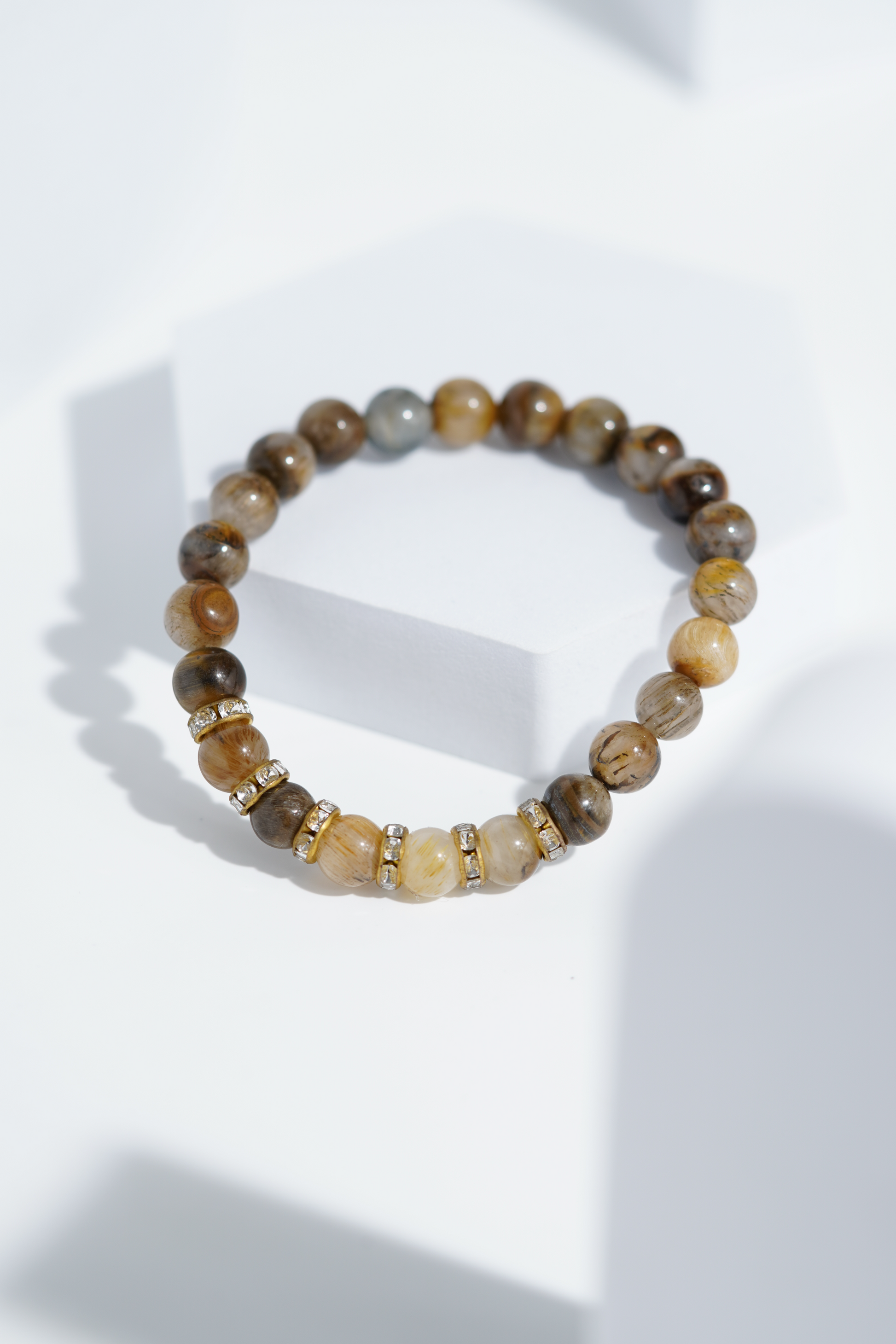 Light Brown Diamond Bead Bracelets | Unisex. worldjewel.in Bead Bracelets