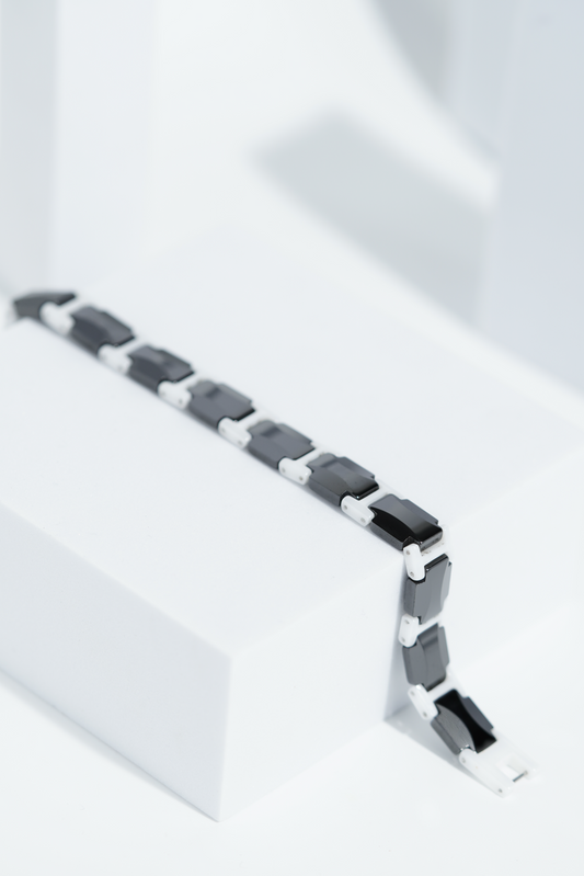 Black & White  - Ceramic bracelet for men. worldjewel.in men's bracelets