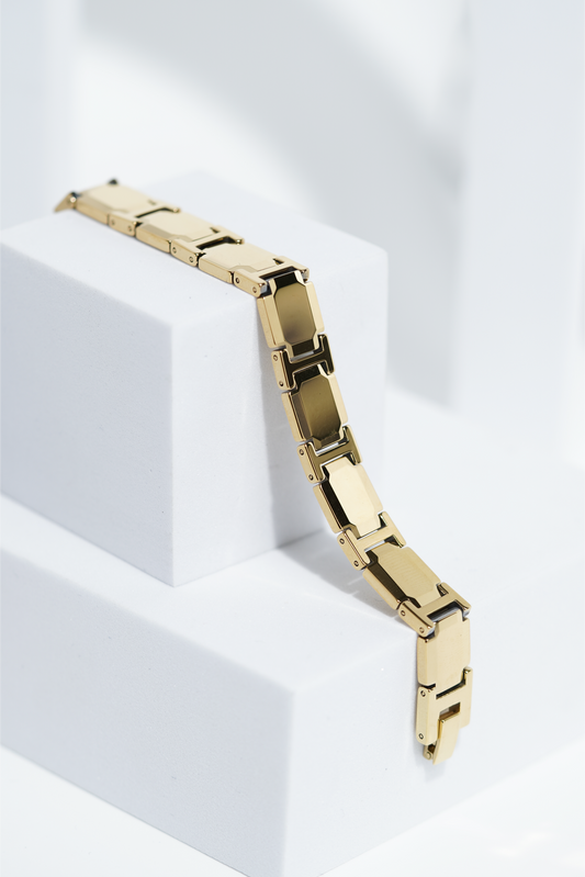 Gold Fire Glint - Ceramic bracelet for men. worldjewel.in men's bracelets