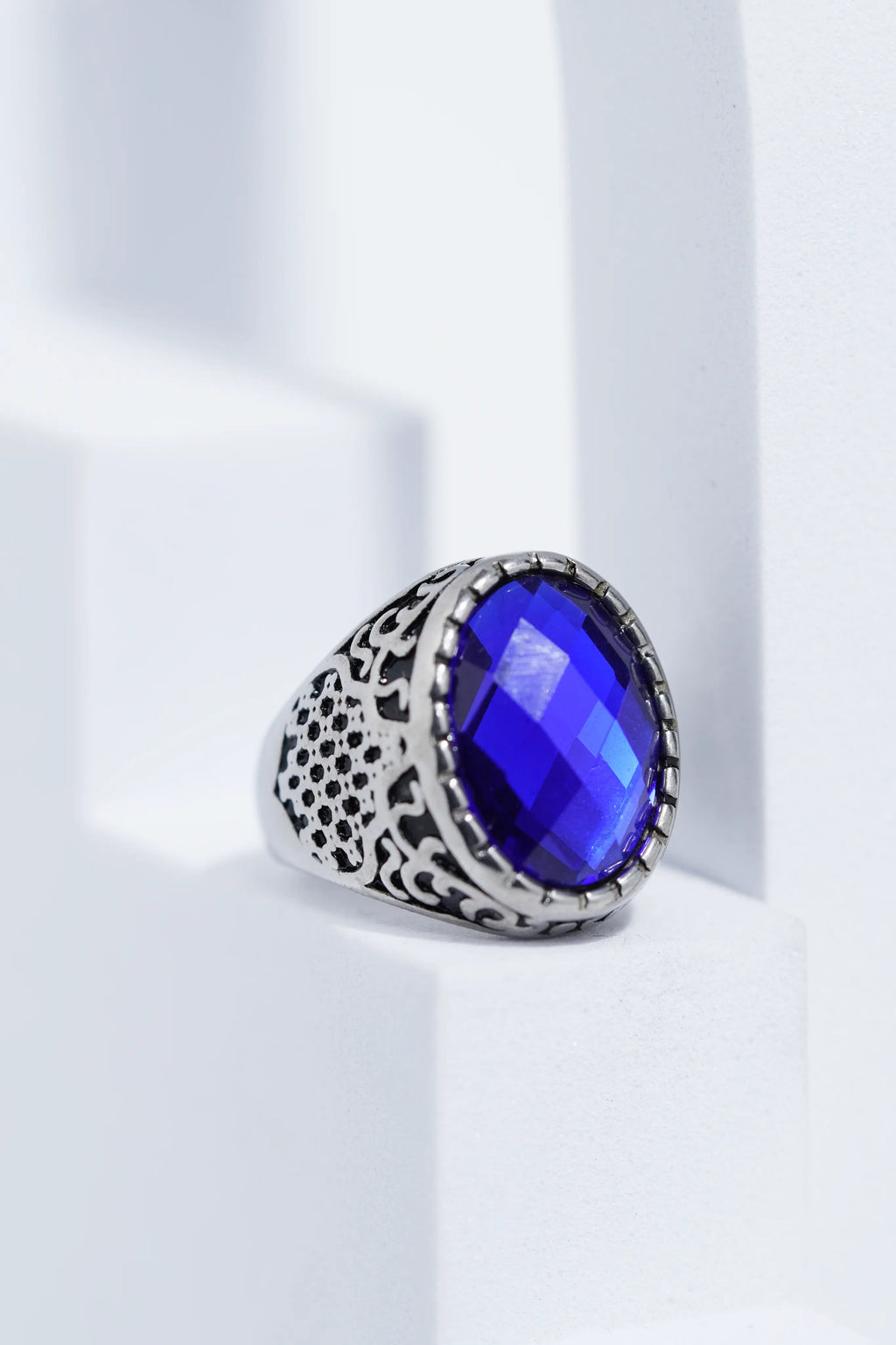 Dark Blue Diamond Turkish Ring Ring For Men worldjewel.in men's ring