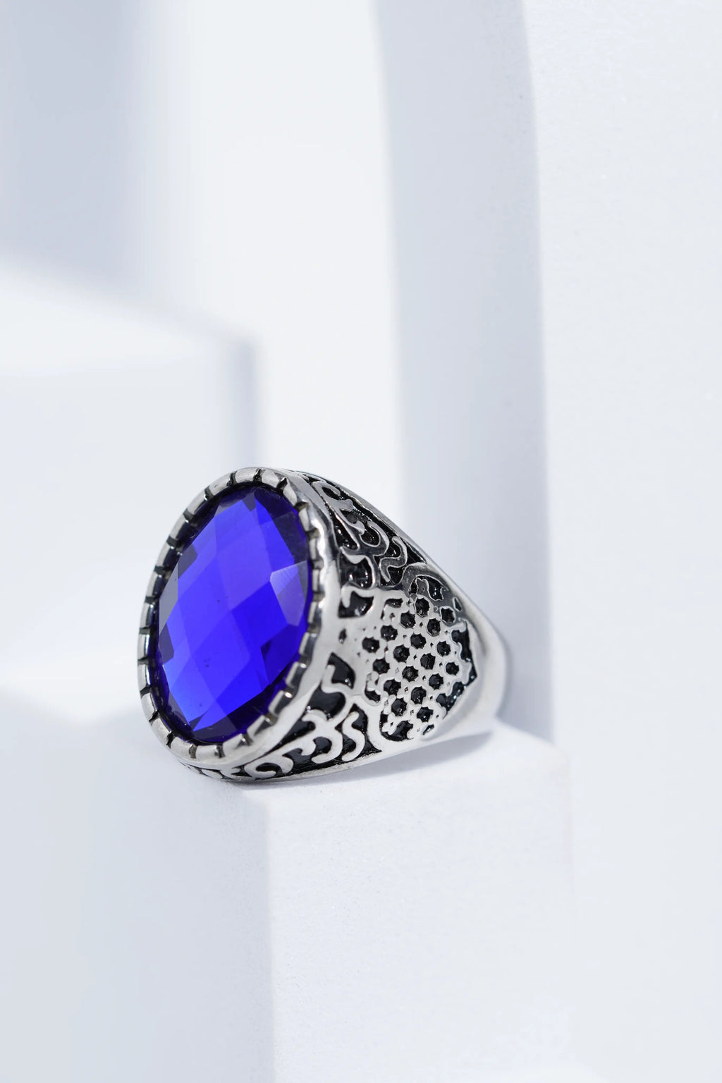 Dark Blue Diamond Turkish Ring Ring For Men worldjewel.in men's ring