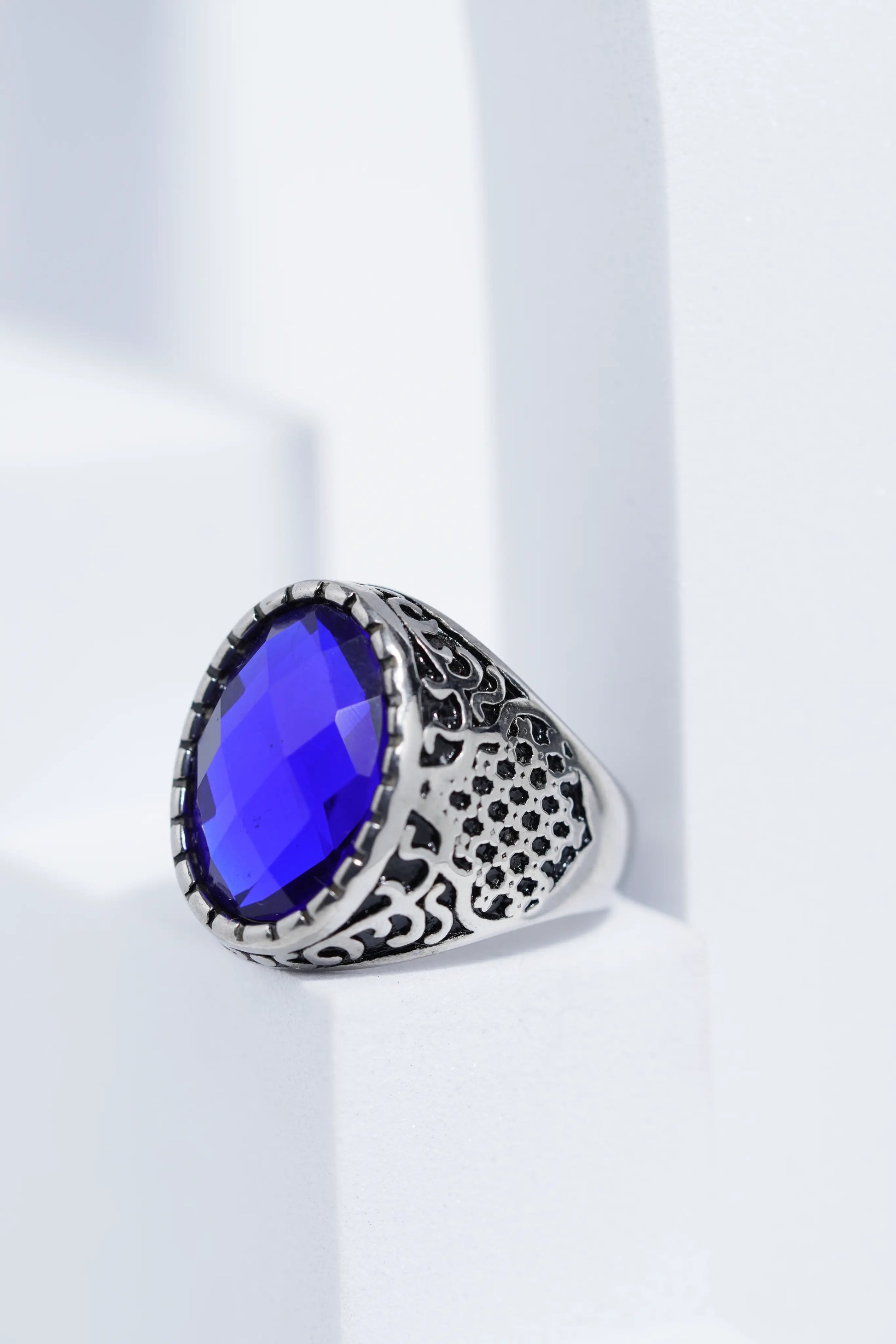 Dark Blue Diamond Turkish Ring Ring For Men worldjewel.in men's ring