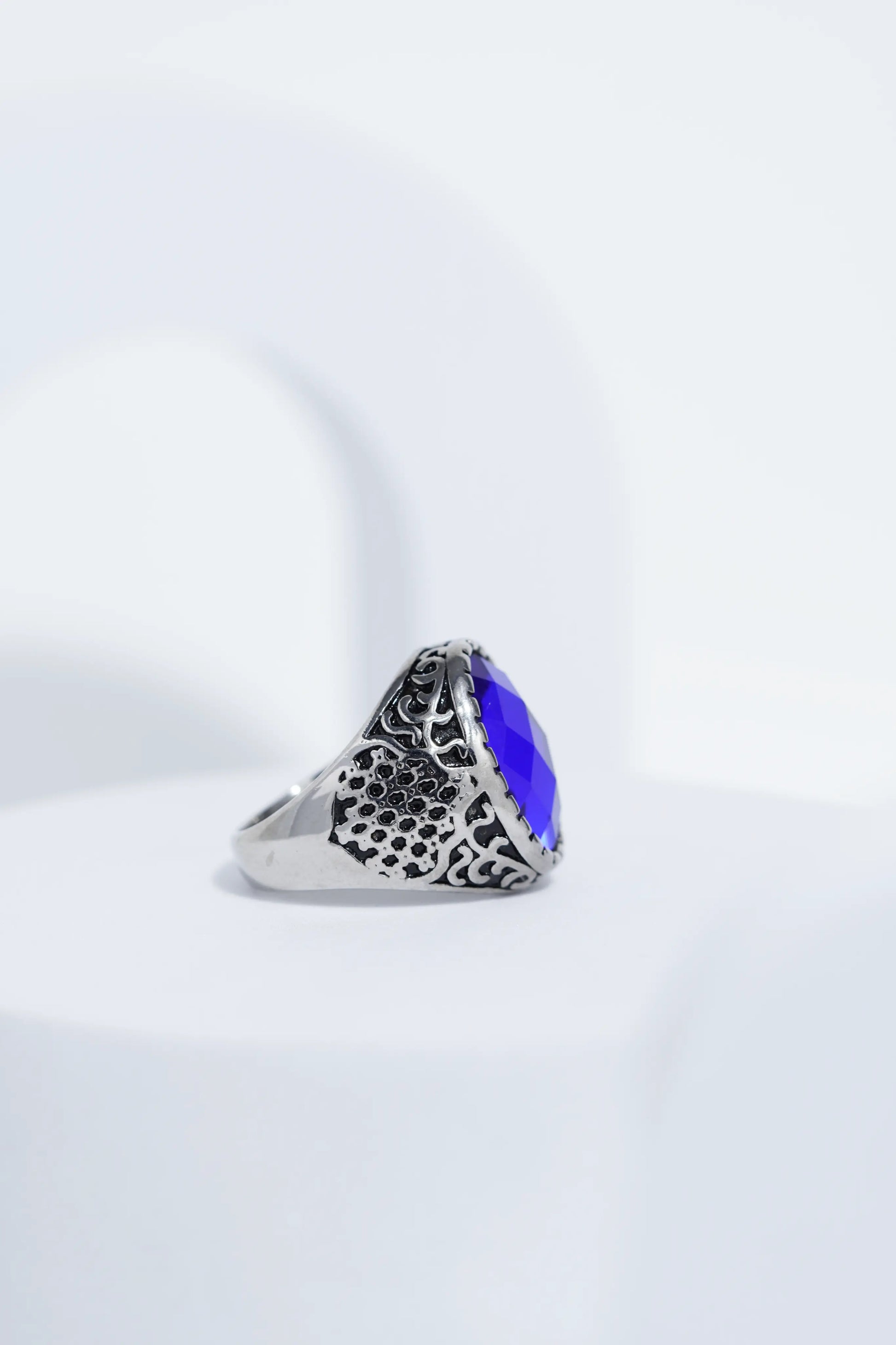 Dark Blue Diamond Turkish Ring Ring For Men worldjewel.in men's ring