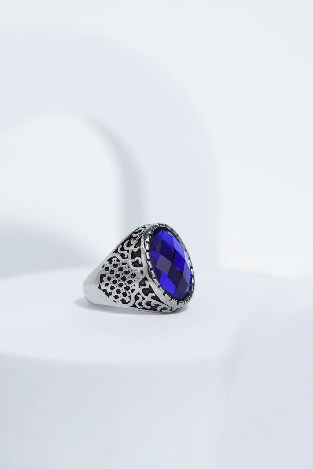Dark Blue Diamond Turkish Ring Ring For Men worldjewel.in men's ring