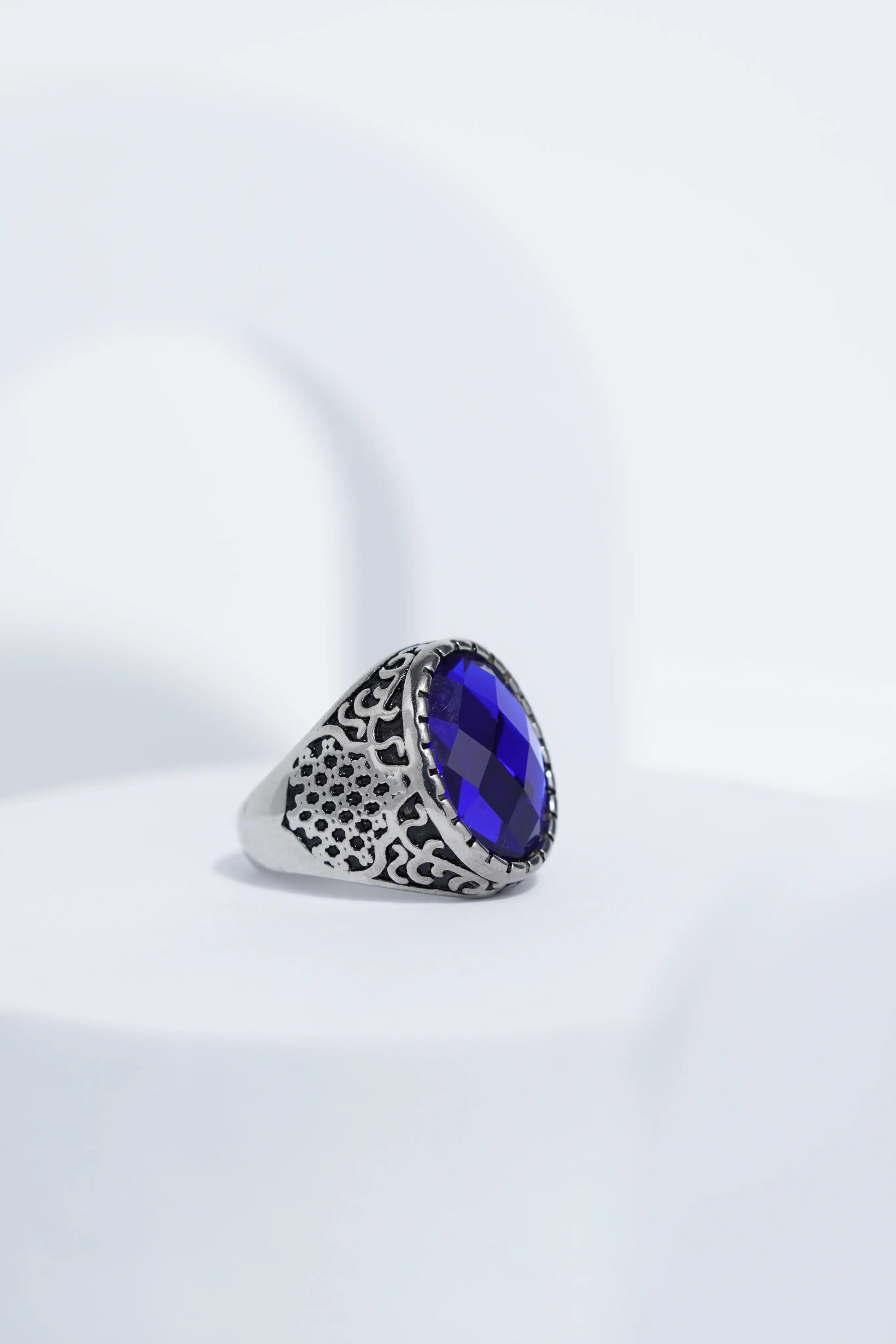 Dark Blue Diamond Turkish Ring Ring For Men worldjewel.in men's ring
