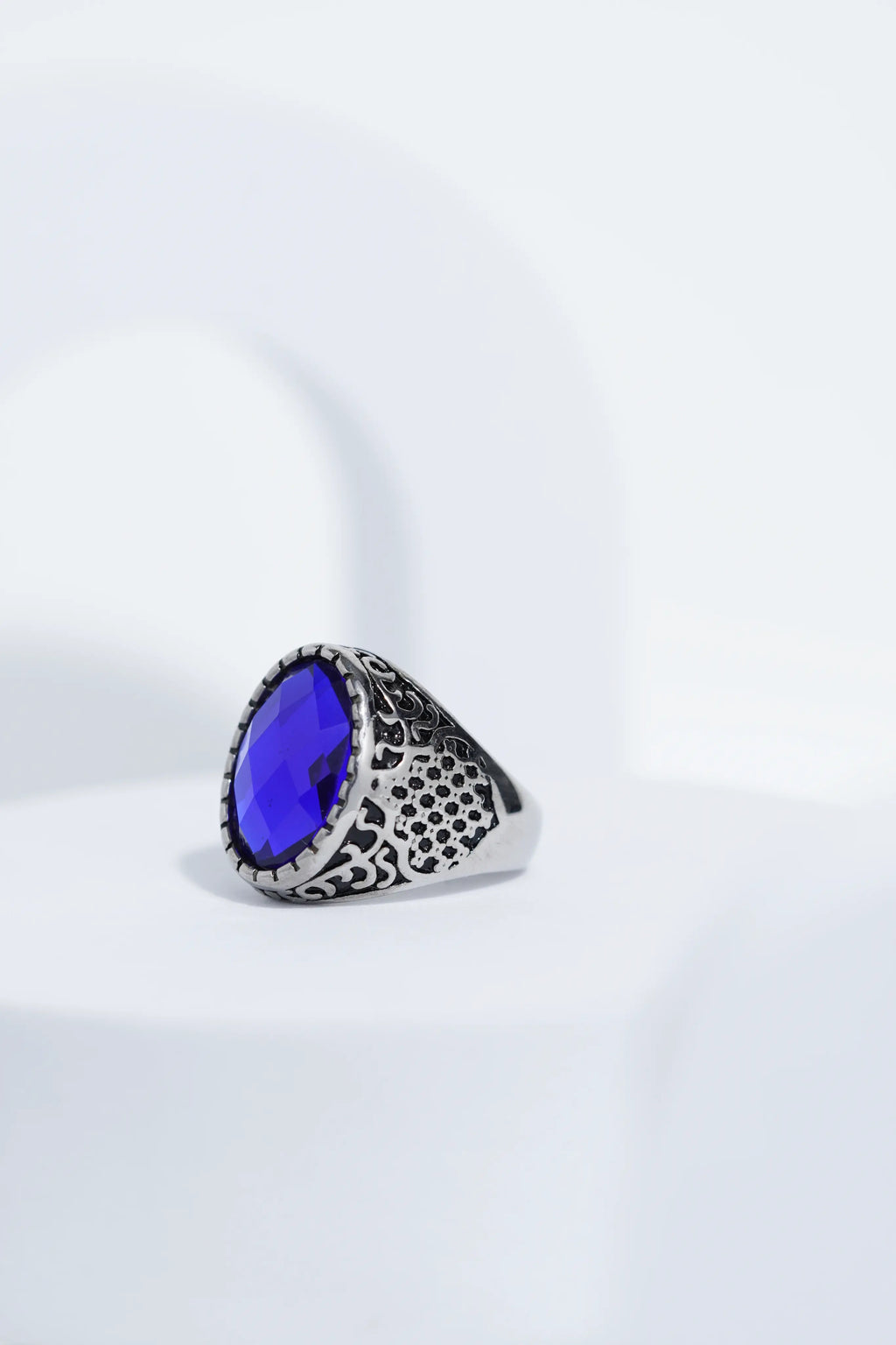 Dark Blue Diamond Turkish Ring Ring For Men worldjewel.in men's ring