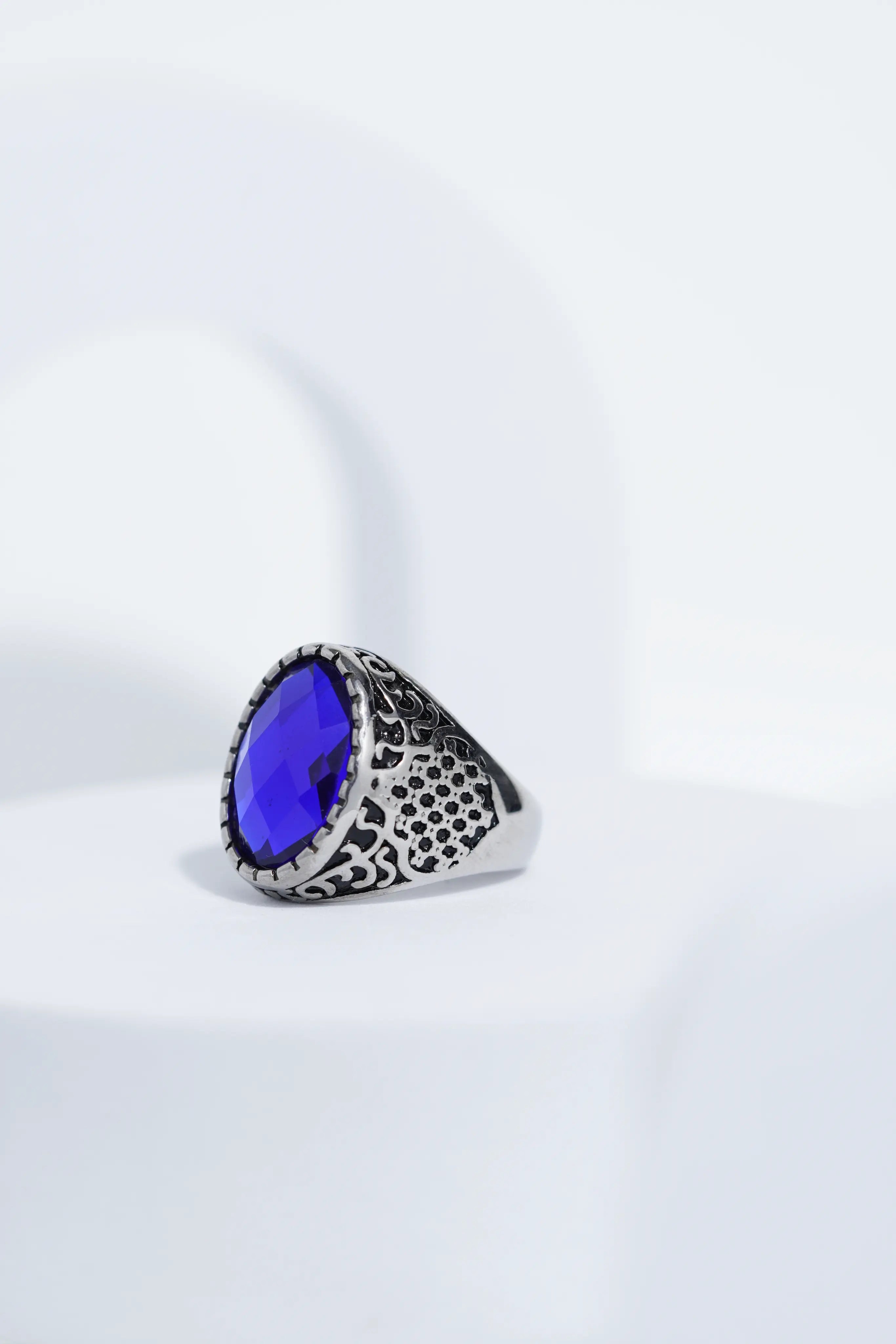 Dark Blue Diamond Turkish Ring Ring For Men worldjewel.in men's ring