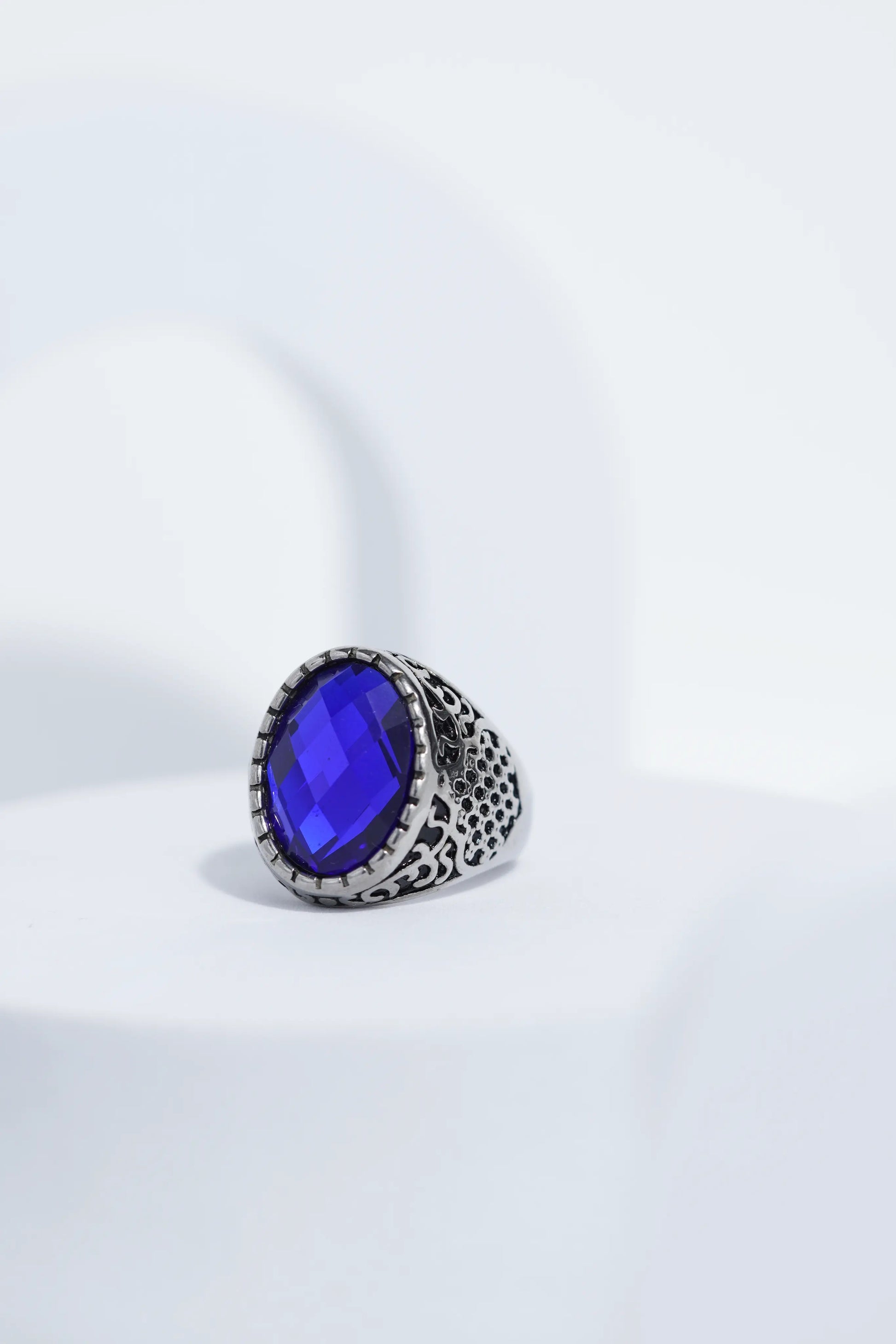 Dark Blue Diamond Turkish Ring Ring For Men worldjewel.in men's ring