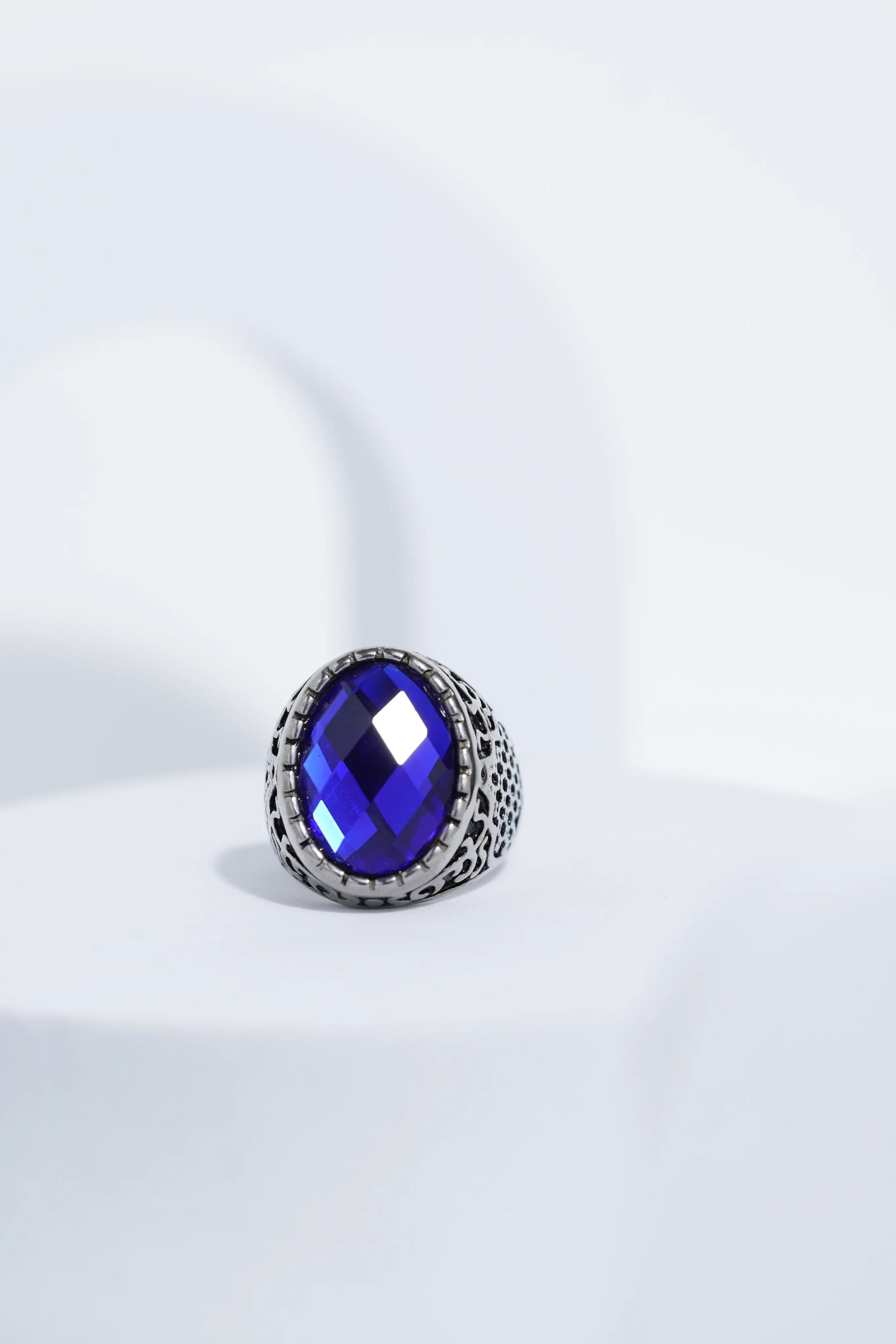 Dark Blue Diamond Turkish Ring Ring For Men worldjewel.in men's ring