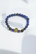 Dark Blue Golden Lion Head Bead Bracelets | Unisex. worldjewel.in Bead Bracelets