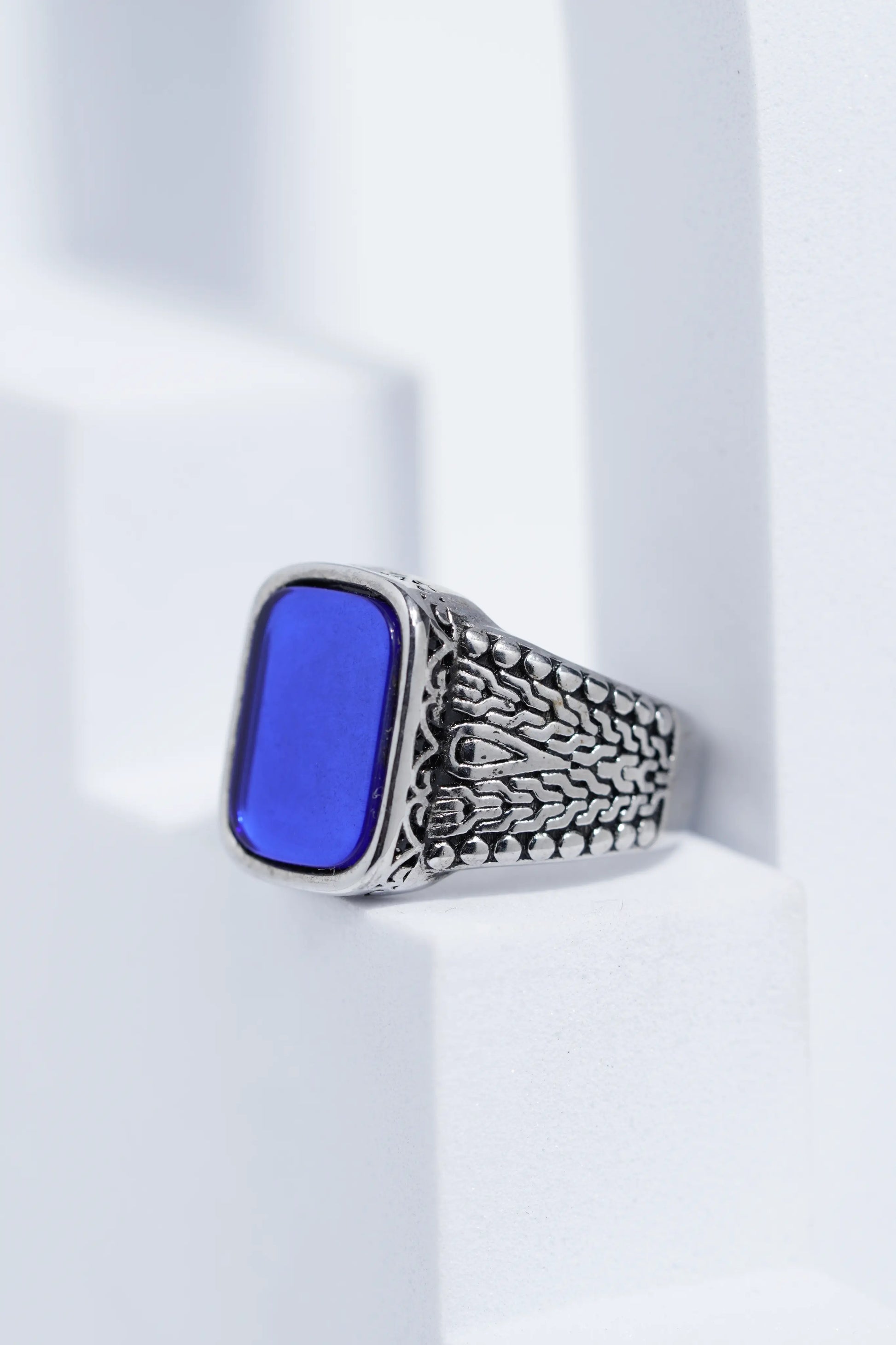 Dark Blue Stone Turkish Ring Ring For Men worldjewel.in men's ring