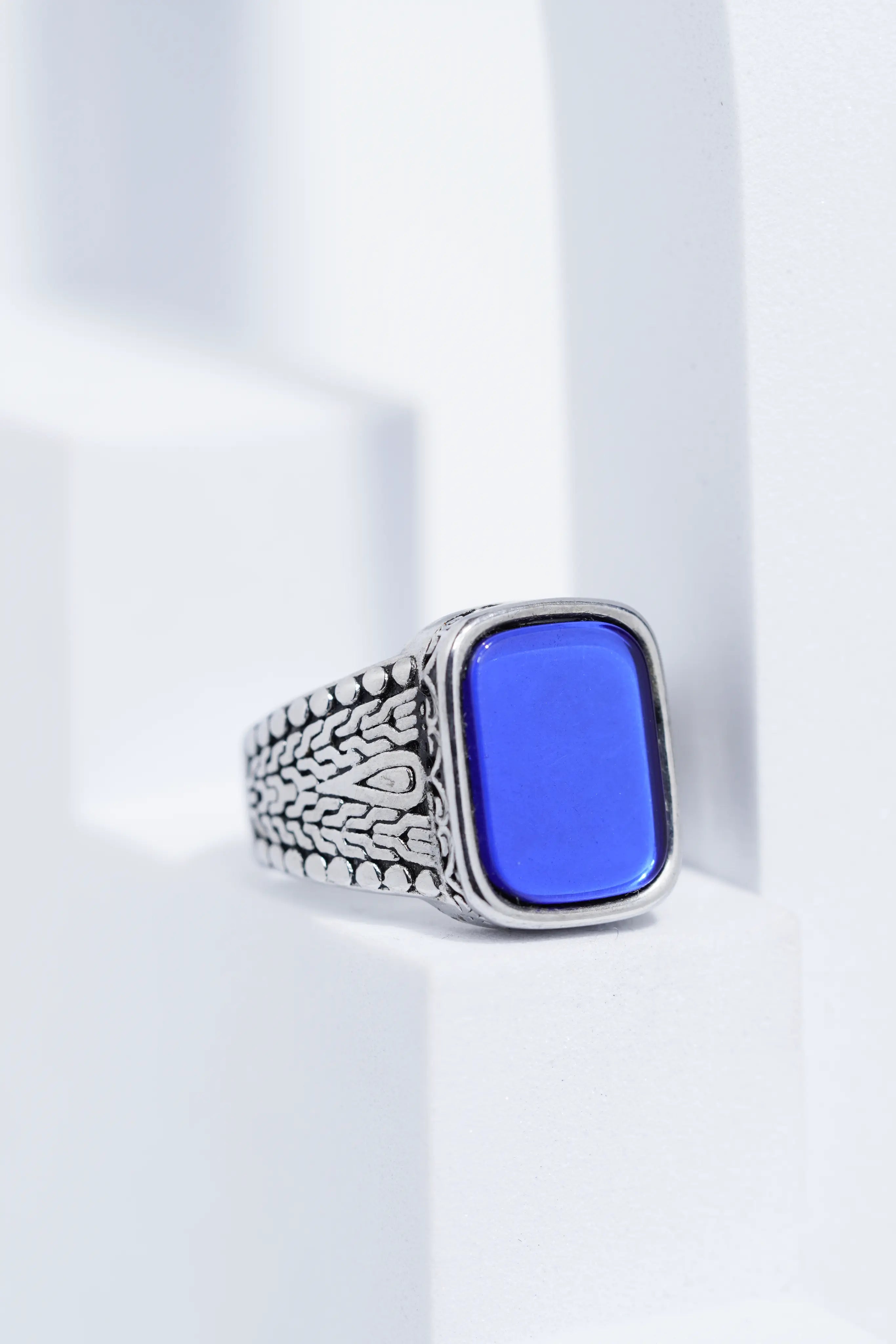 Dark Blue Stone Turkish Ring Ring For Men worldjewel.in men's ring