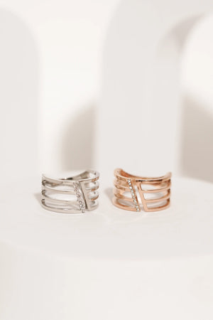 Diamond Line Ring worldjewel.in ADJUSTABLE RING