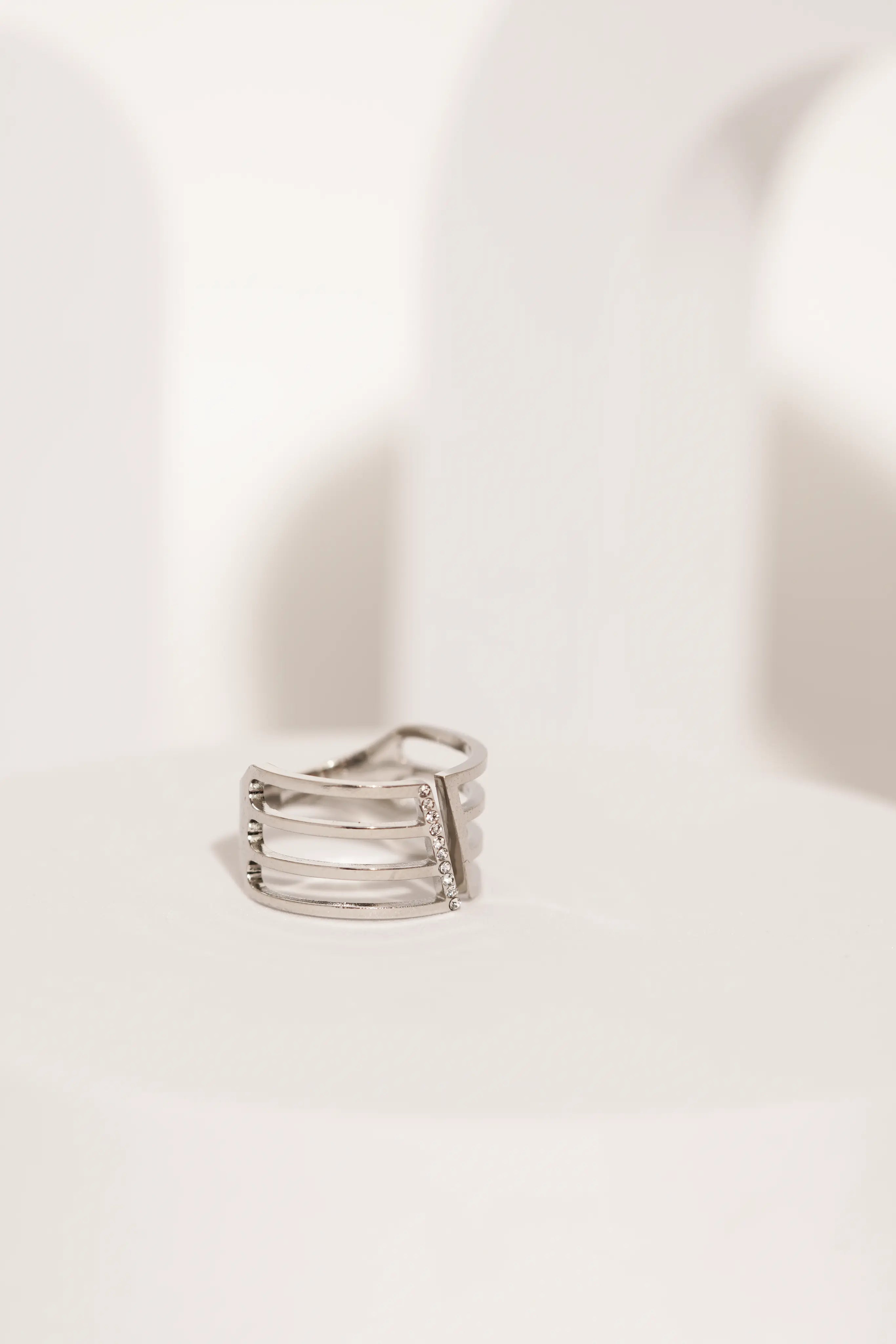 Diamond Line Ring worldjewel.in ADJUSTABLE RING