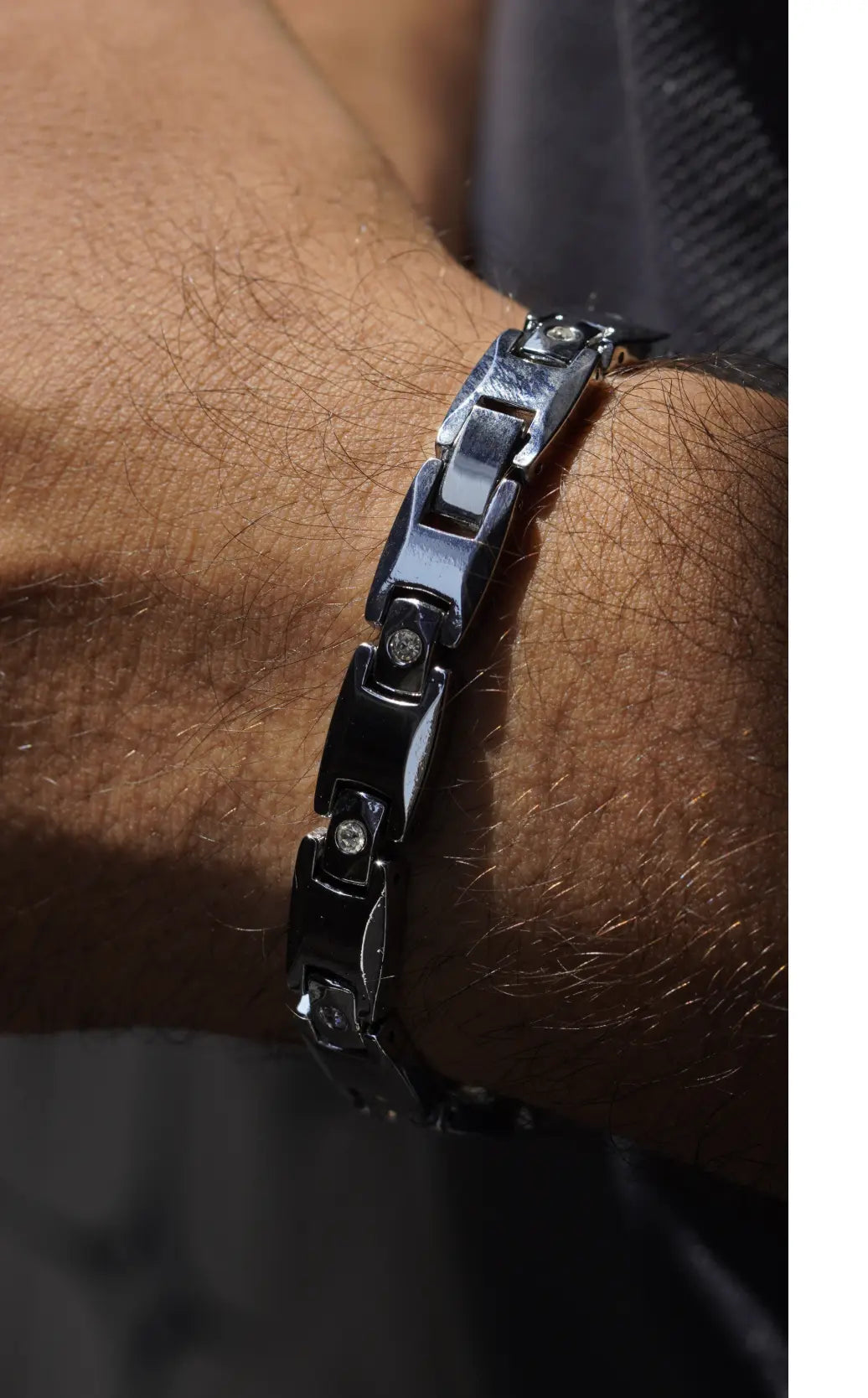 Diamond Silver full - Ceramic bracelet for men. worldjewel.in men's bracelets