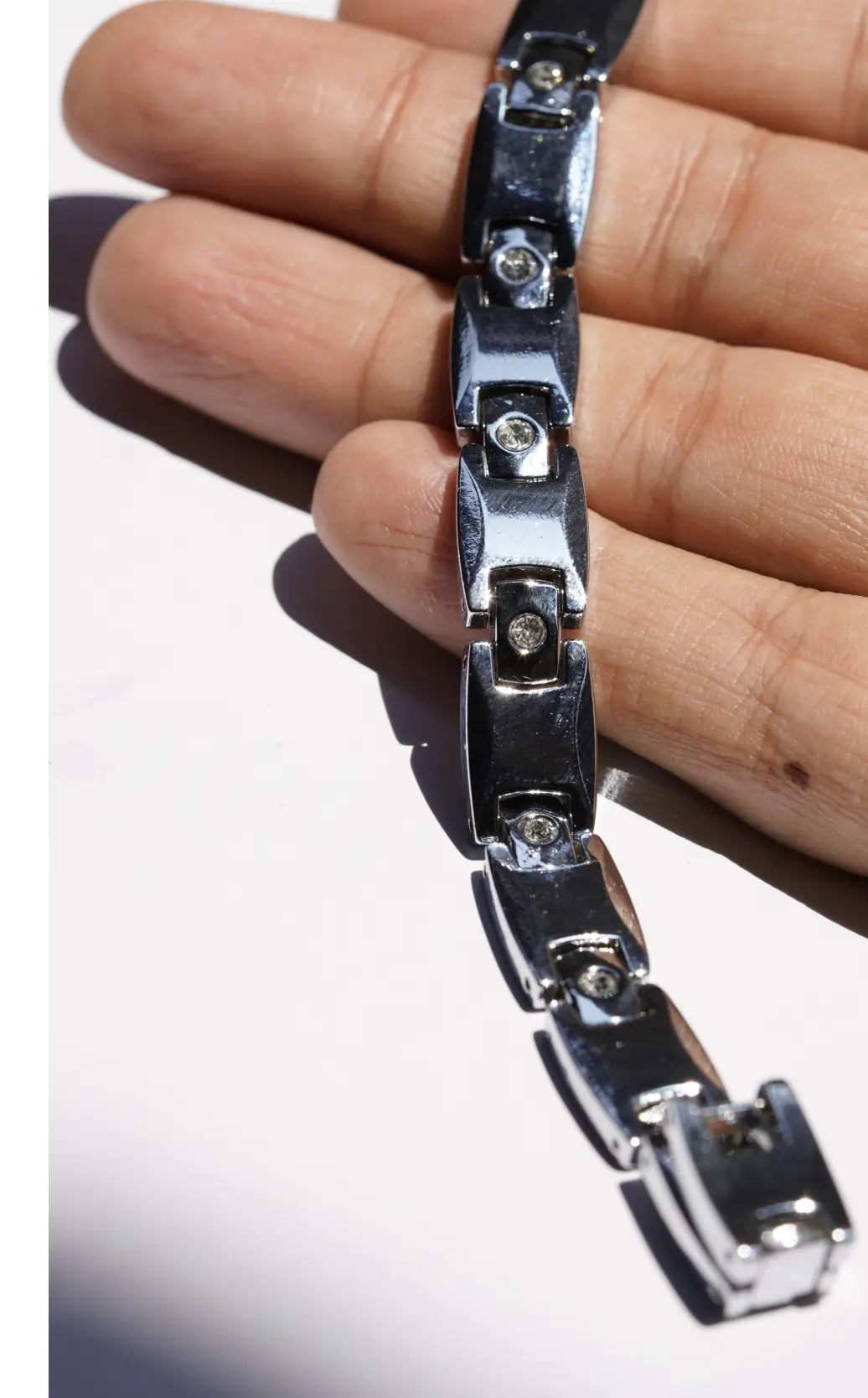 Diamond Silver full - Ceramic bracelet for men. worldjewel.in men's bracelets