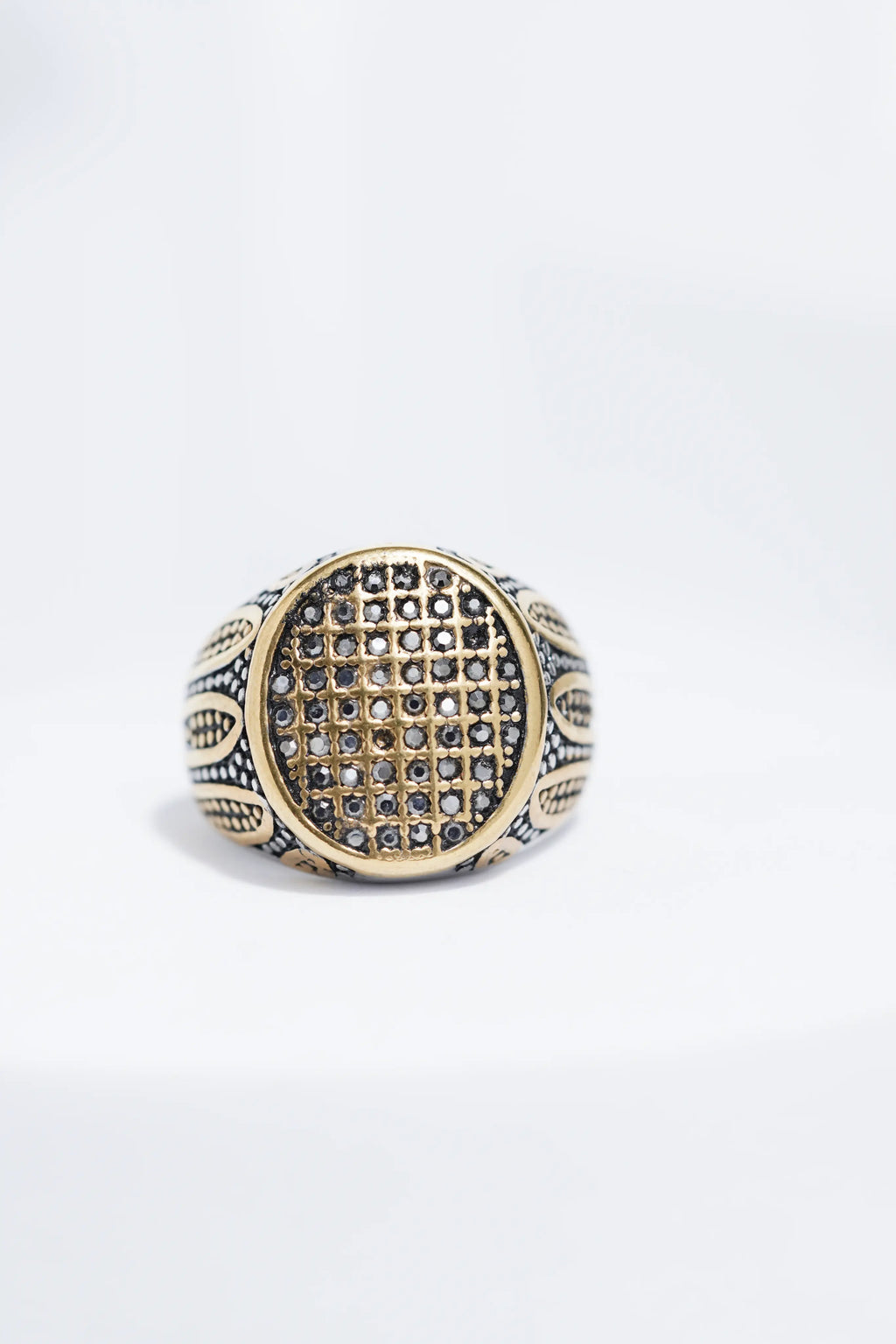 Diamond Studded Stainless Steel Turkish Ring. worldjewel.in men's ring