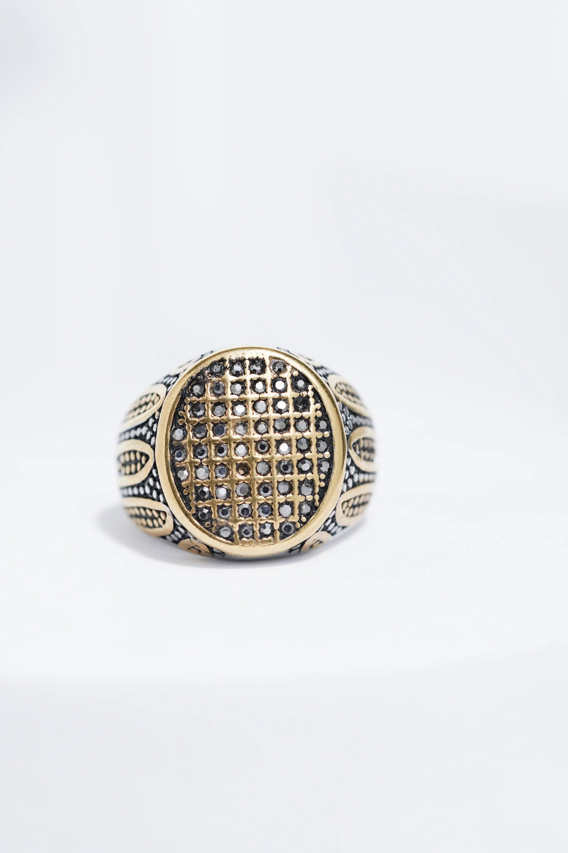 Diamond Studded Stainless Steel Turkish Ring. worldjewel.in men's ring