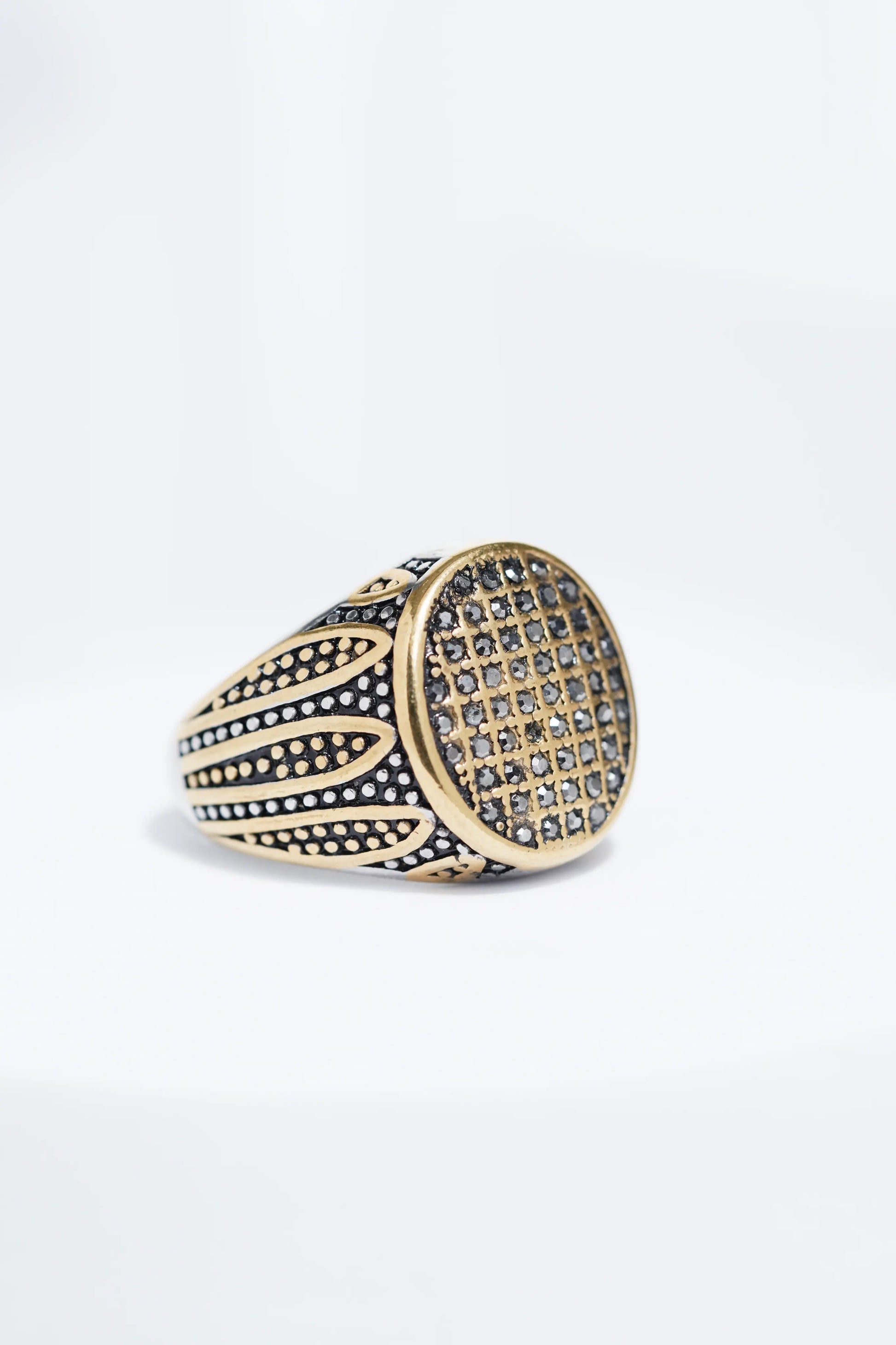 Diamond Studded Stainless Steel Turkish Ring. worldjewel.in men's ring