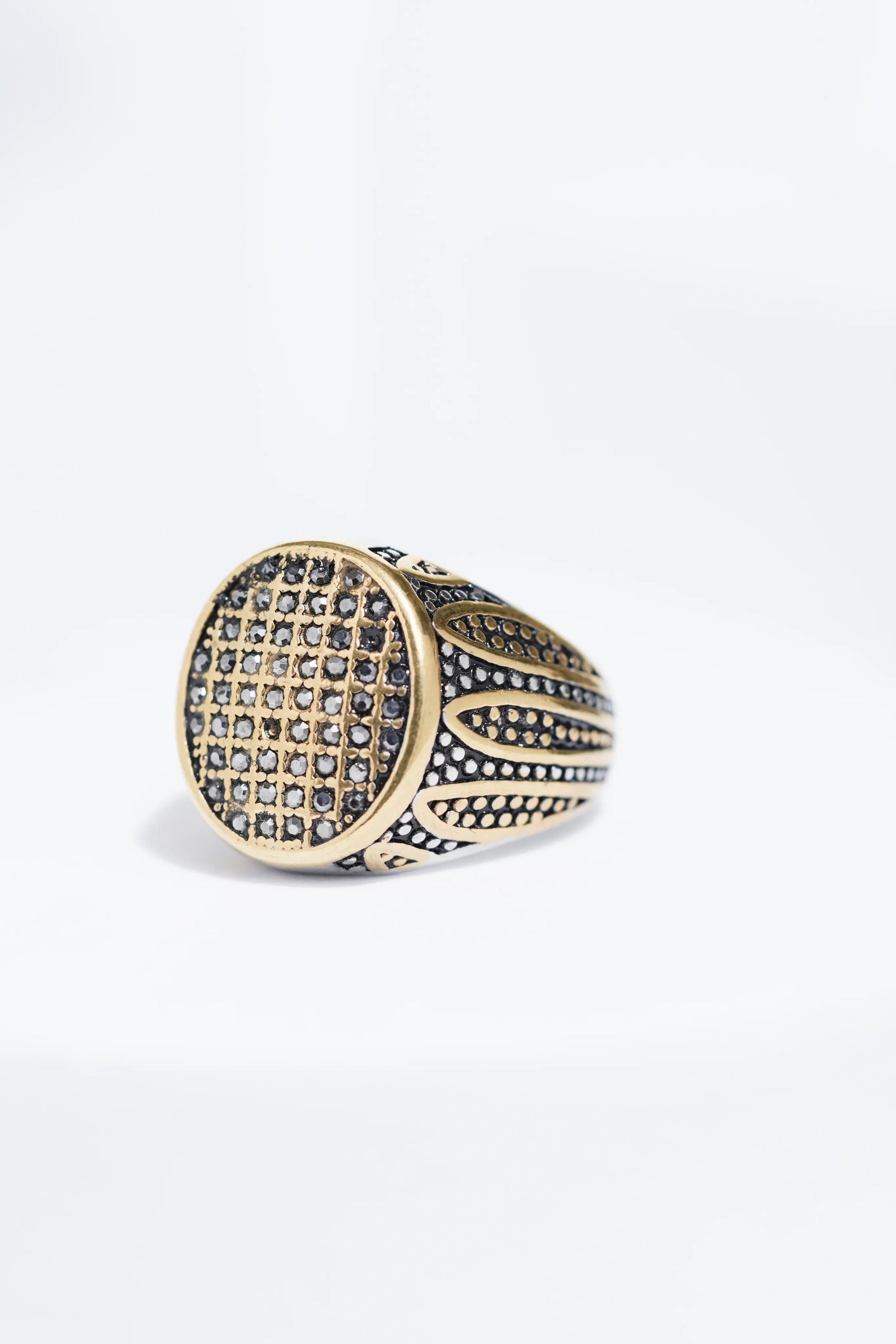 Diamond Studded Stainless Steel Turkish Ring. worldjewel.in men's ring