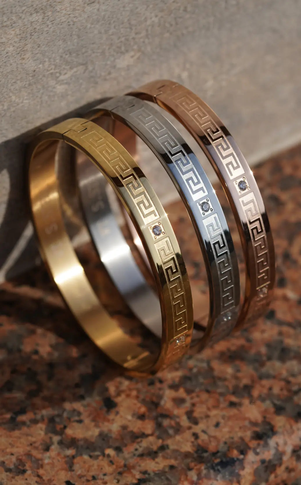 Diamond greek pattern - kada For Men. worldjewel.in men's bracelets