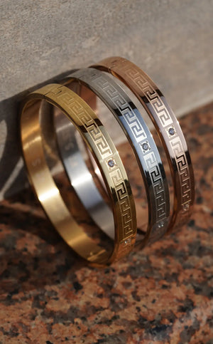 Diamond greek pattern - kada For Men. worldjewel.in men's bracelets