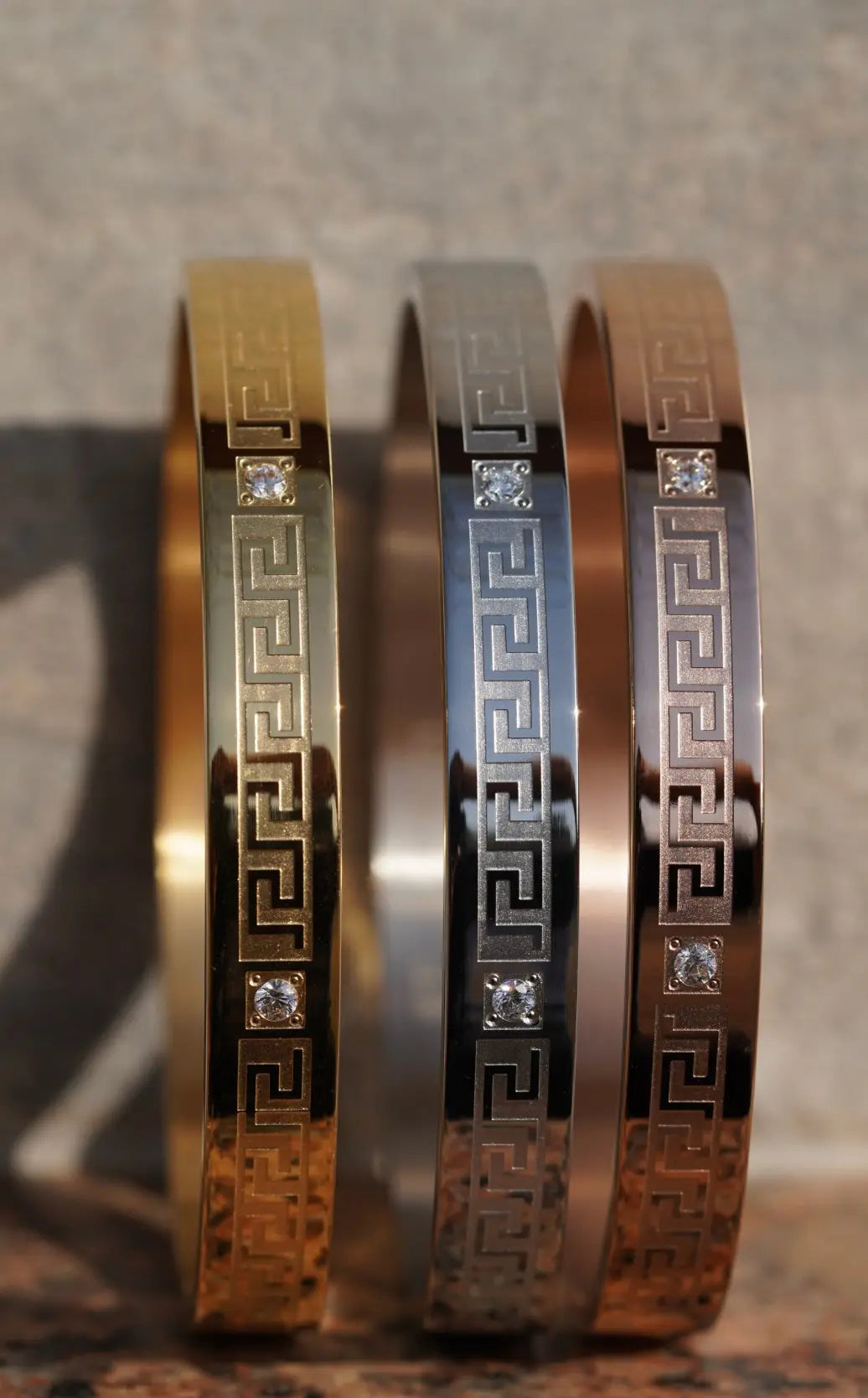 Diamond greek pattern - kada For Men. worldjewel.in men's bracelets