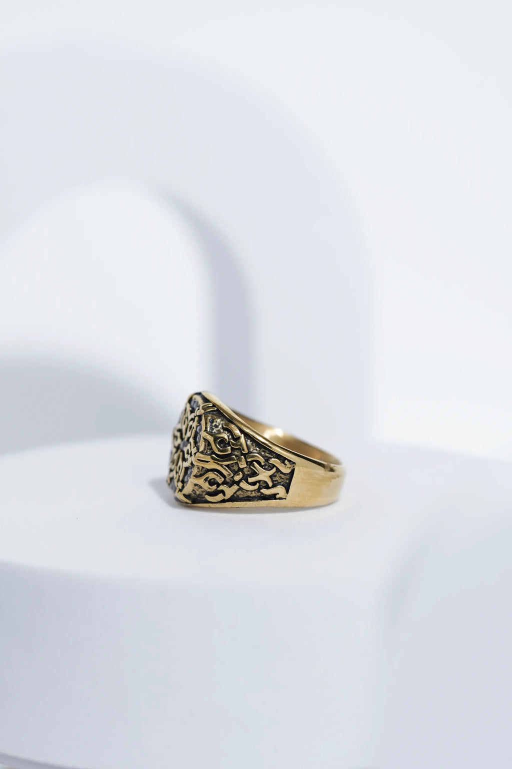 Flowar Golden Ring For Men worldjewel.in men's ring
