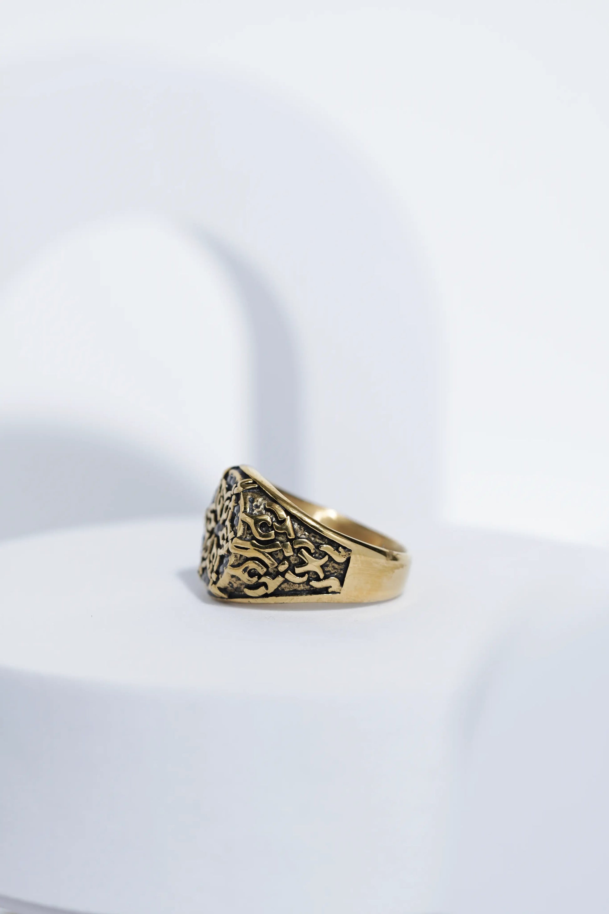 Flowar Golden Ring For Men worldjewel.in men's ring