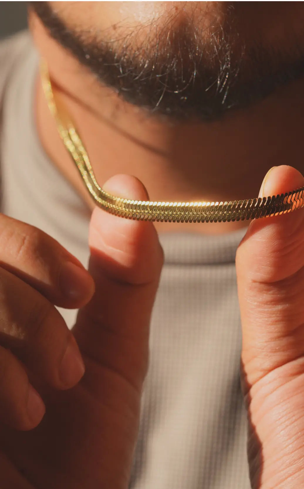 Flat snake chain | Stainless Steel chain for men's | 24inch | Anti-Tarnish. - worldjewel.in