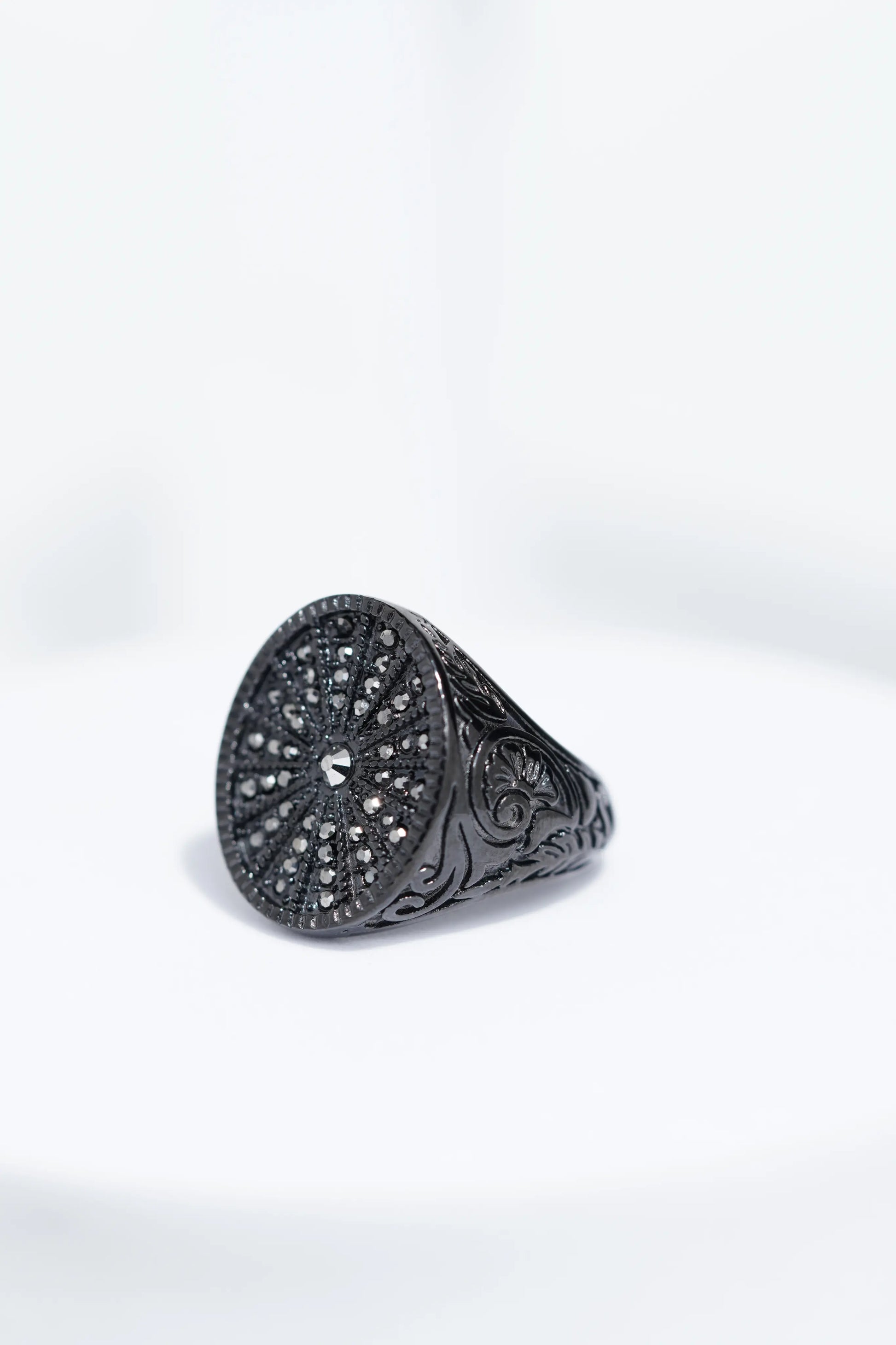 Full Black Diamond Studded Ring For Men. worldjewel.in men's ring