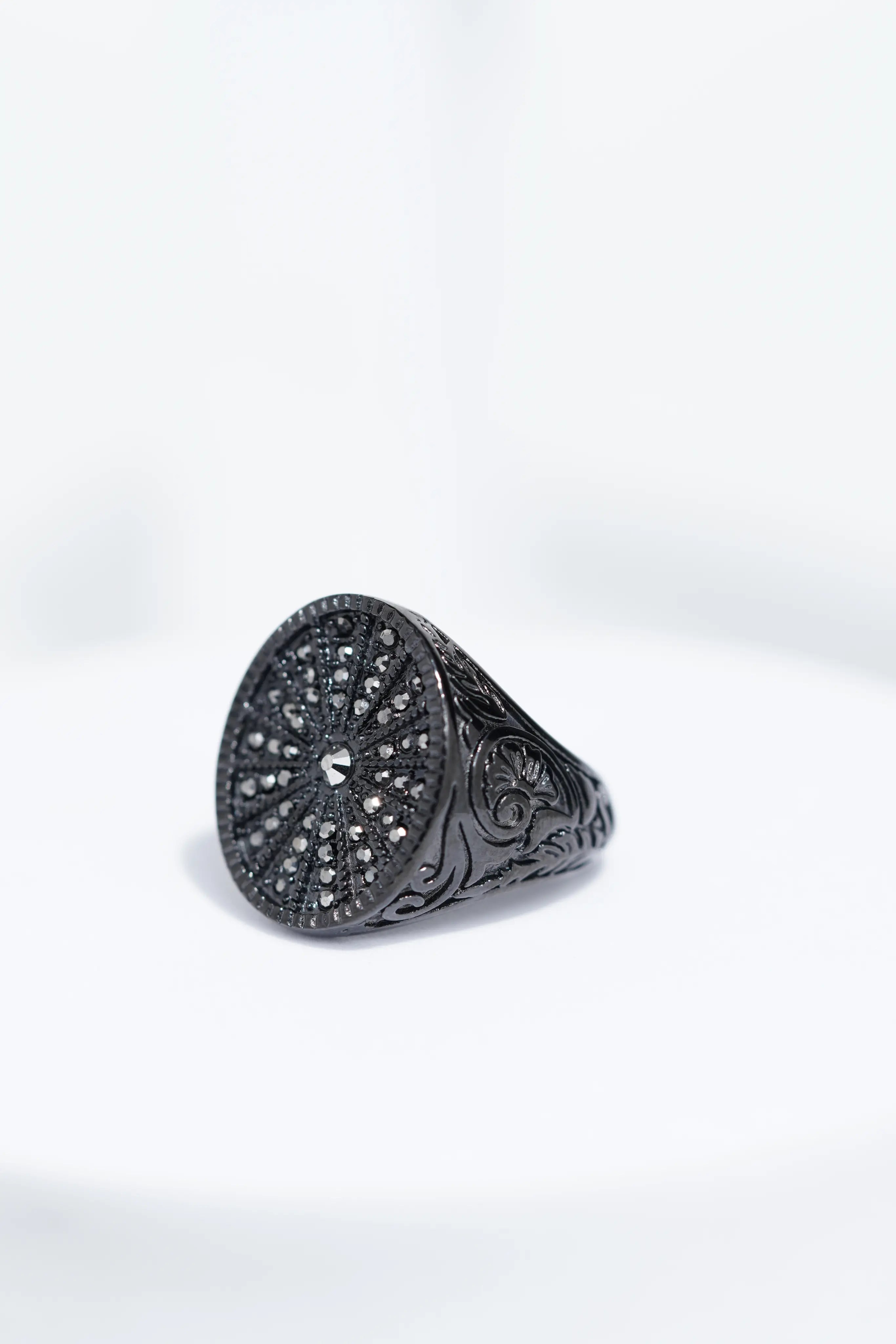 Full Black Diamond Studded Ring For Men. worldjewel.in men's ring