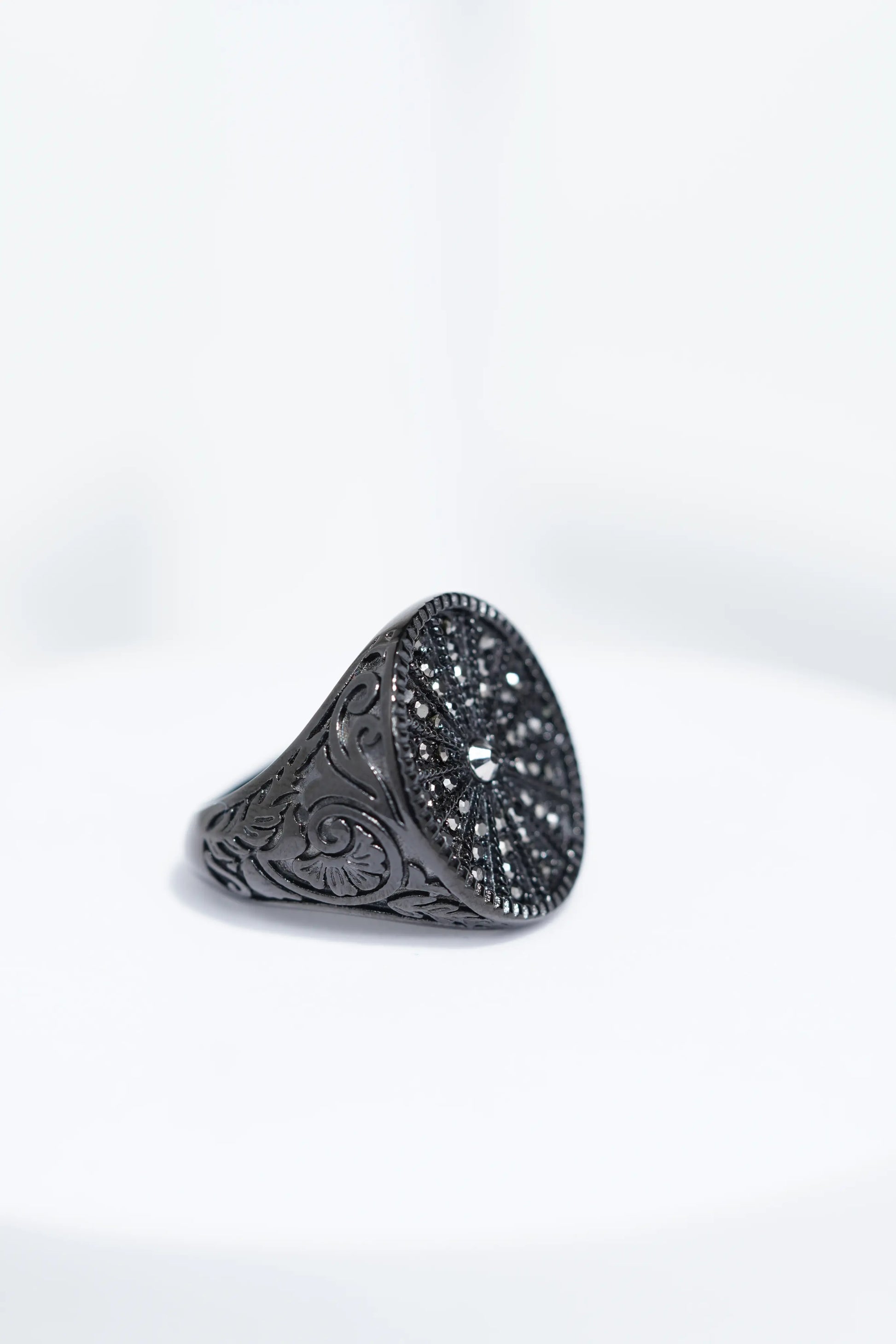 Full Black Diamond Studded Ring For Men. worldjewel.in men's ring