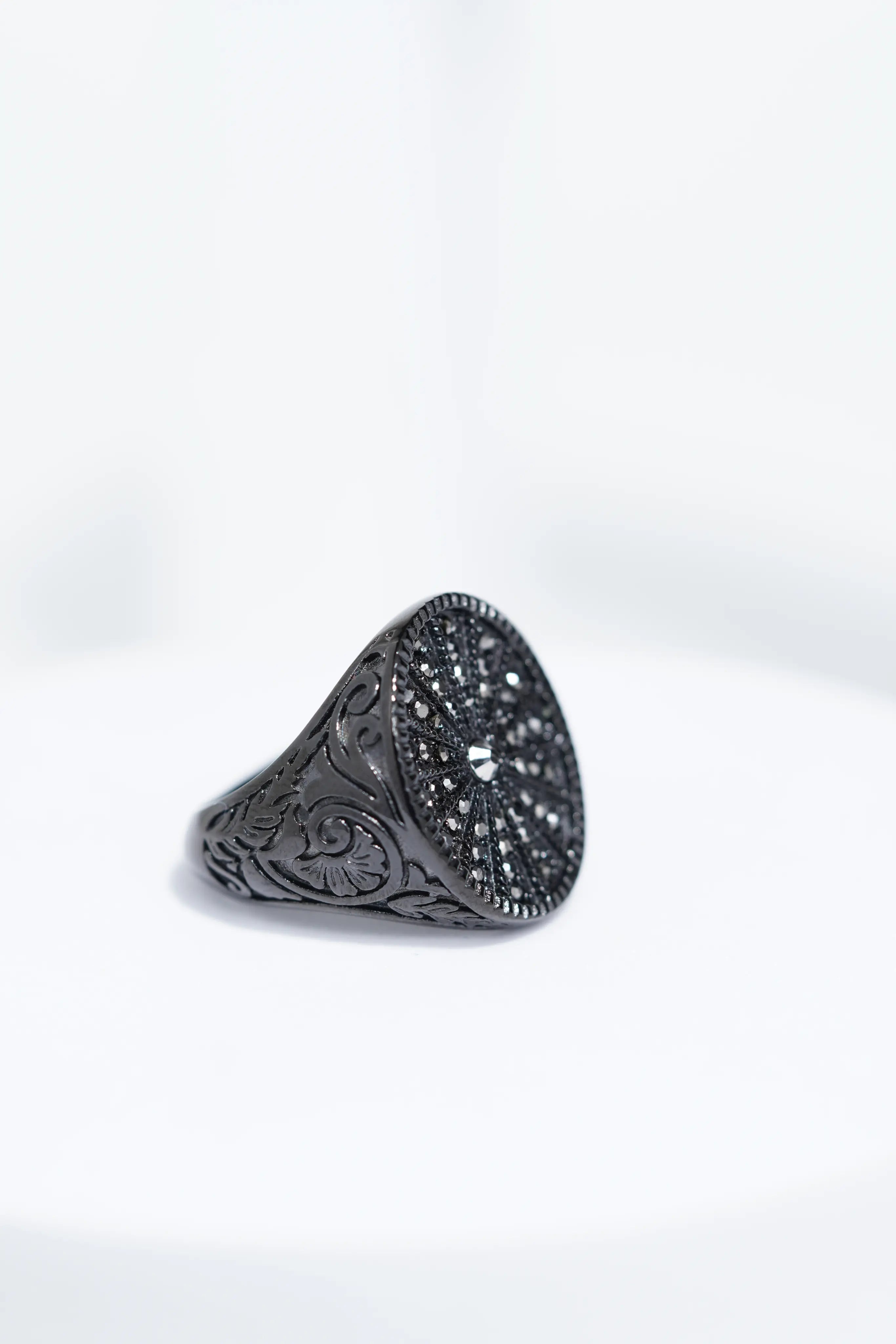 Full Black Diamond Studded Ring For Men. worldjewel.in men's ring