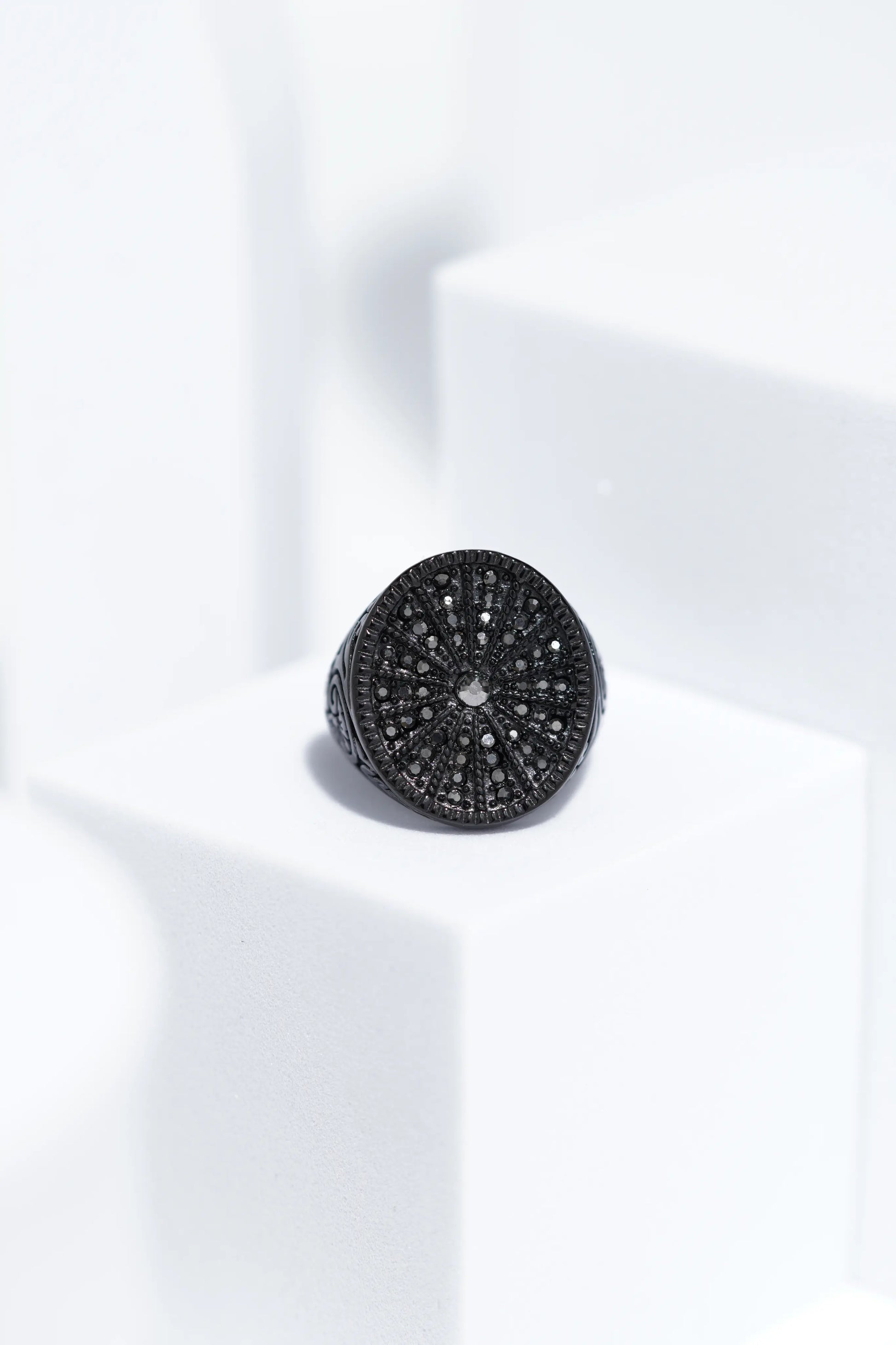 Full Black Diamond Studded Ring For Men. worldjewel.in men's ring
